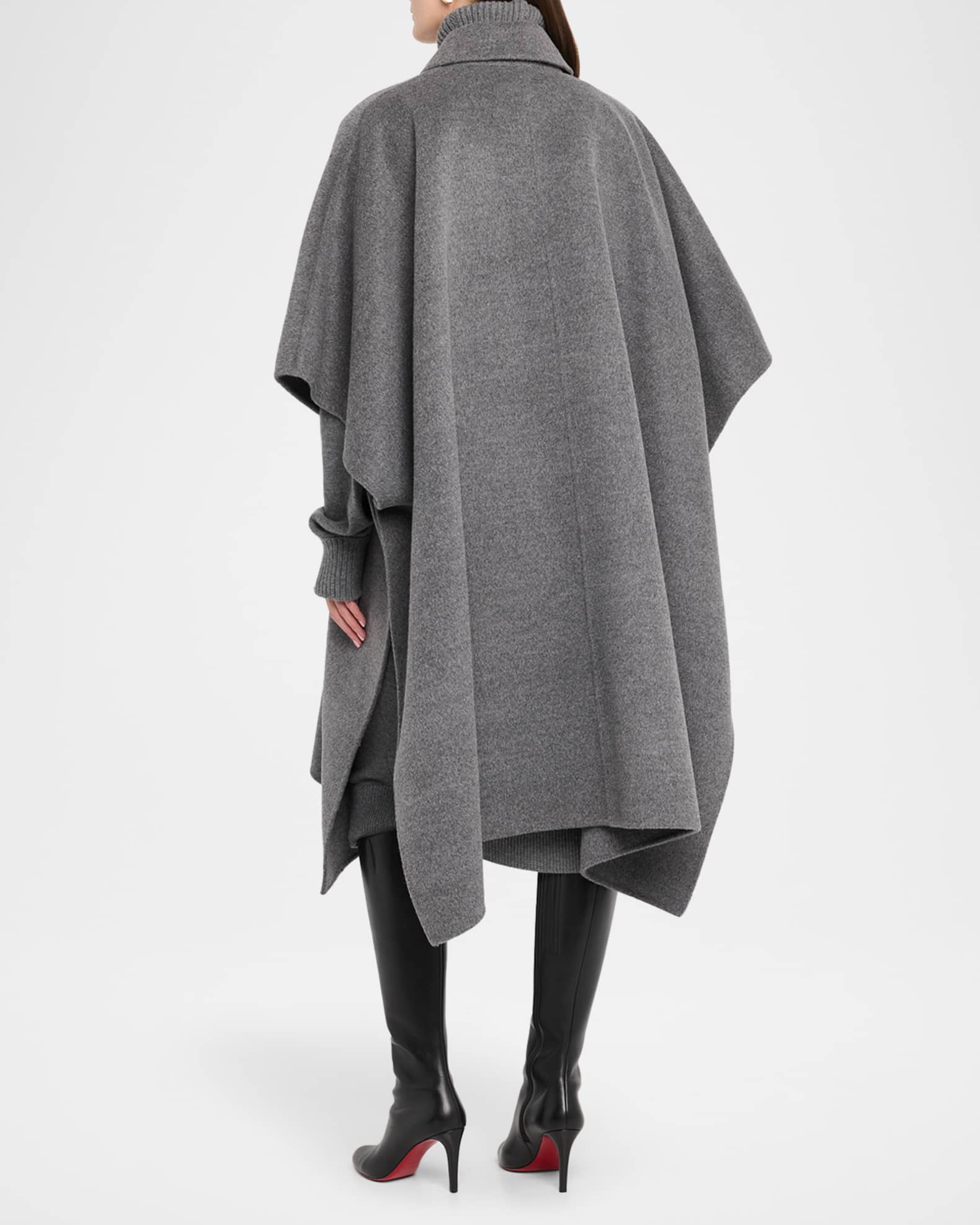 Michael Kors Collection Collared Wool Poncho Coat | Neiman Marcus