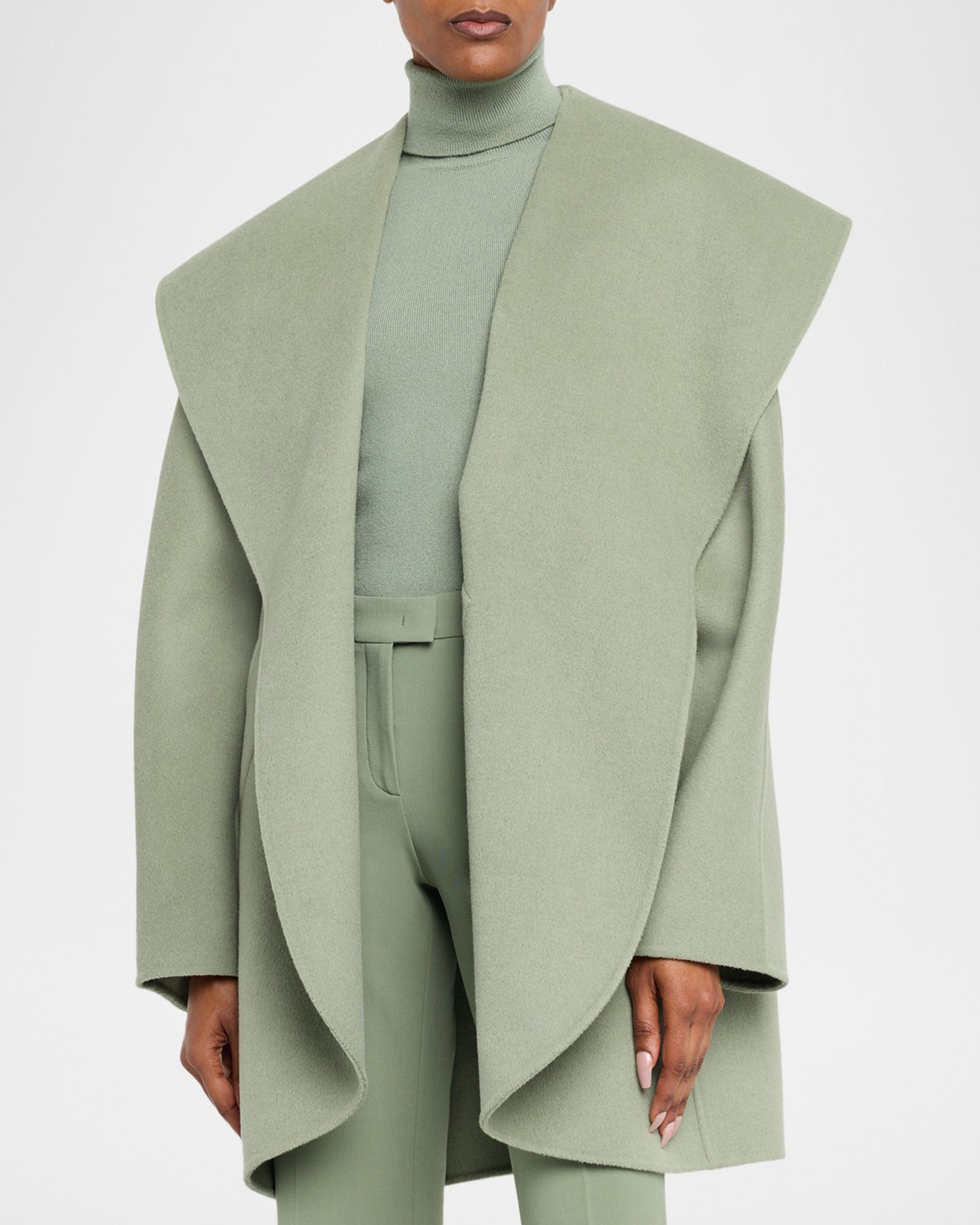 Michael Kors Collection Shawl Clutch Coat Double-Faced Plush Wool
