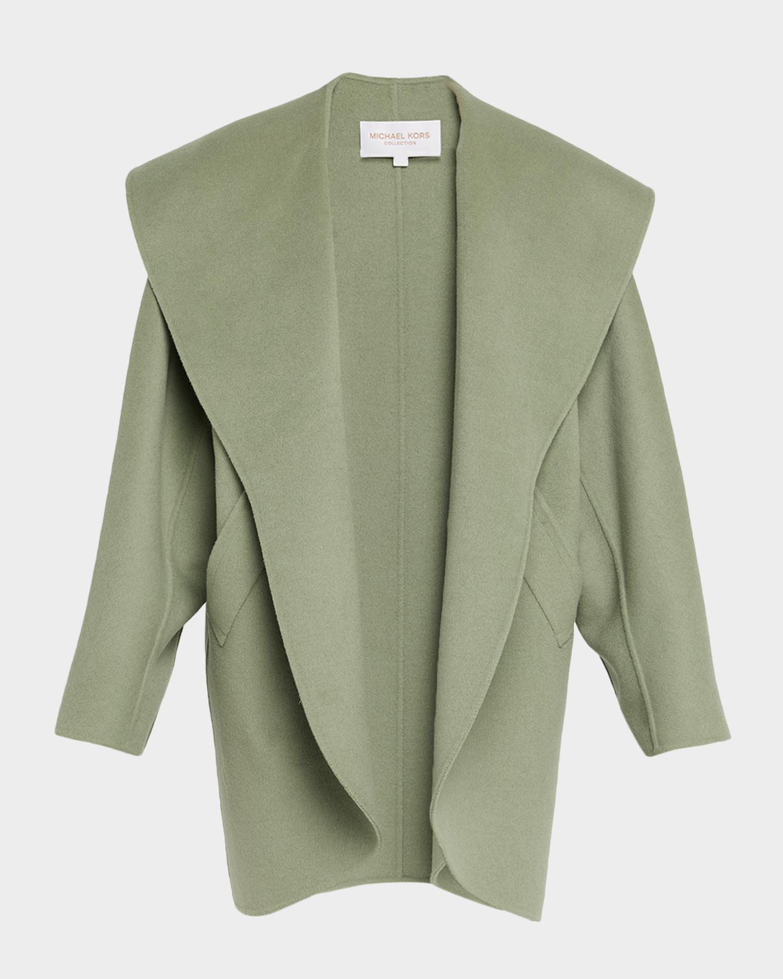 Michael Kors Collection Shawl Clutch Coat Double-Faced Plush Wool