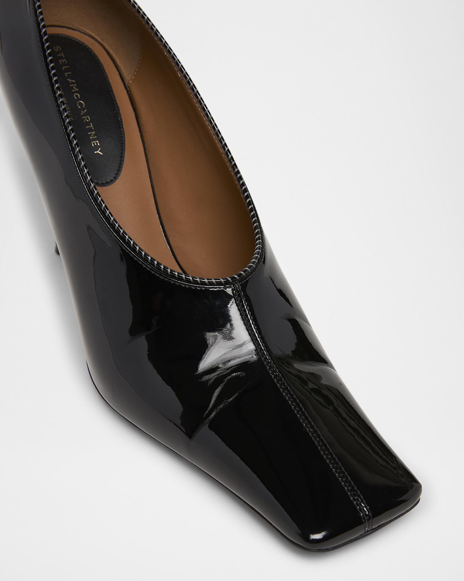 Stella McCartney 95mm Square-Toe Patent Pumps | Neiman Marcus