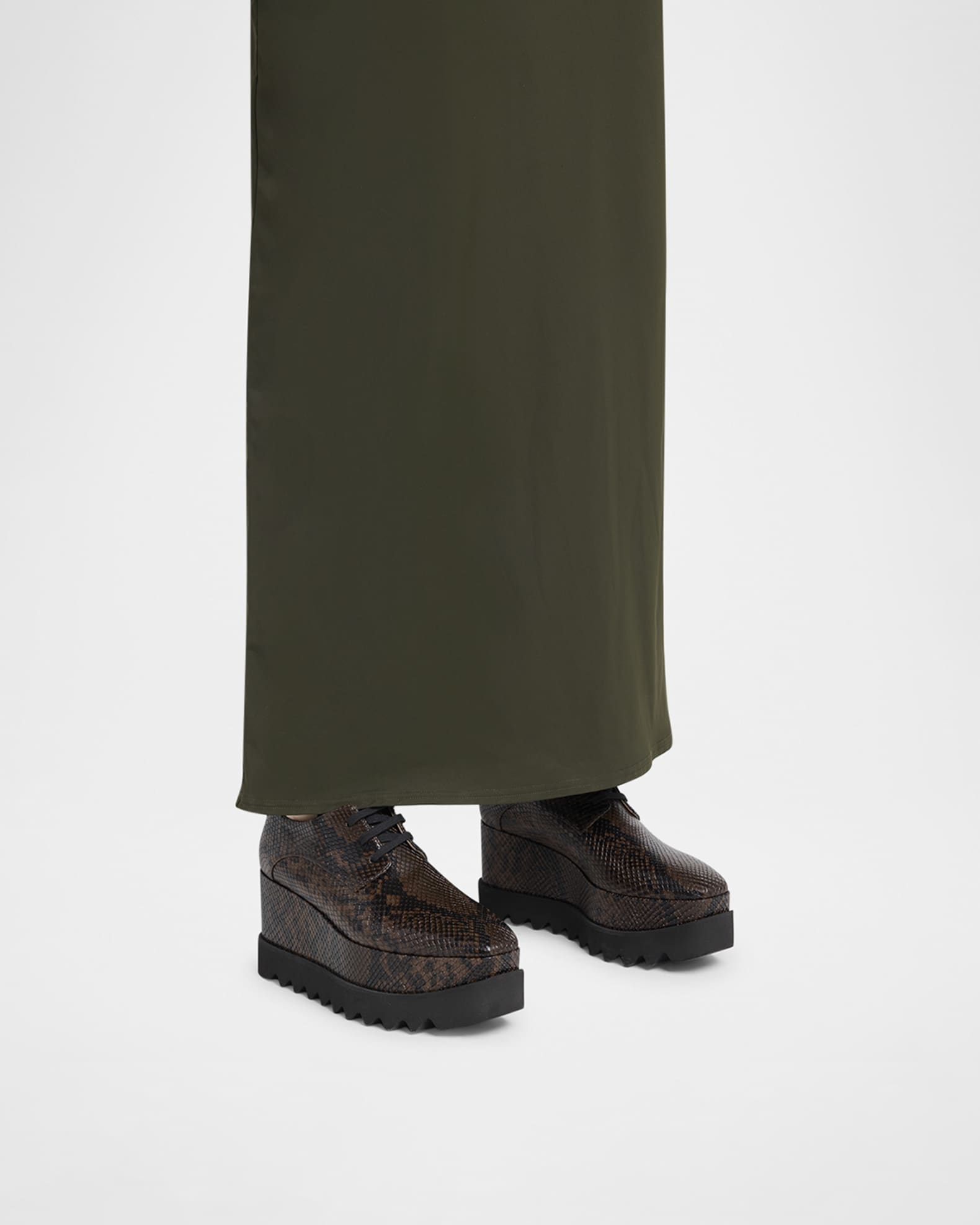 Stella McCartney Elyse Snake Platform Loafers | Neiman Marcus