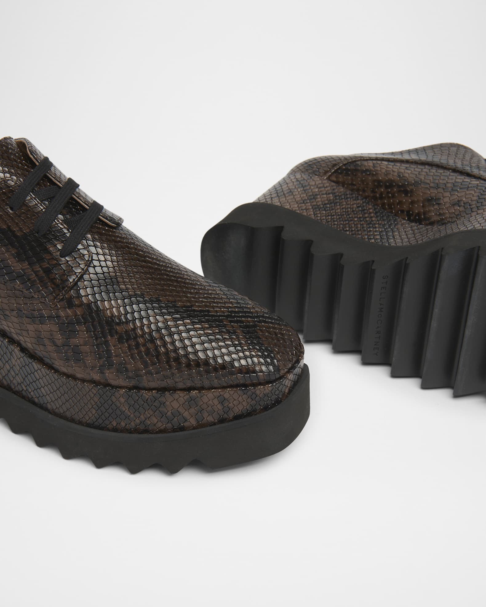 Stella McCartney Elyse Snake Platform Loafers | Neiman Marcus