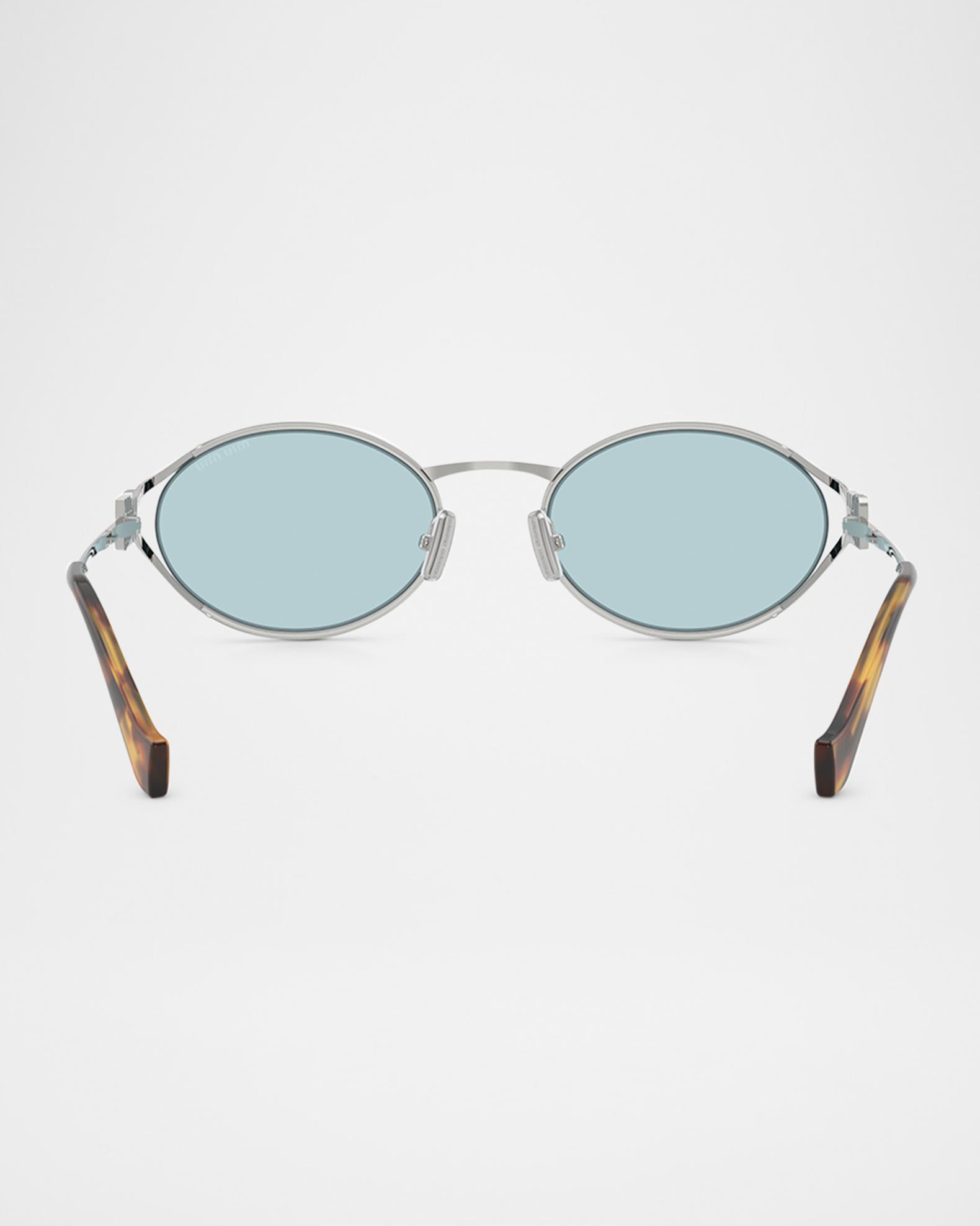 Miu Miu MU 52YS Metal Oval Sunglasses | Neiman Marcus