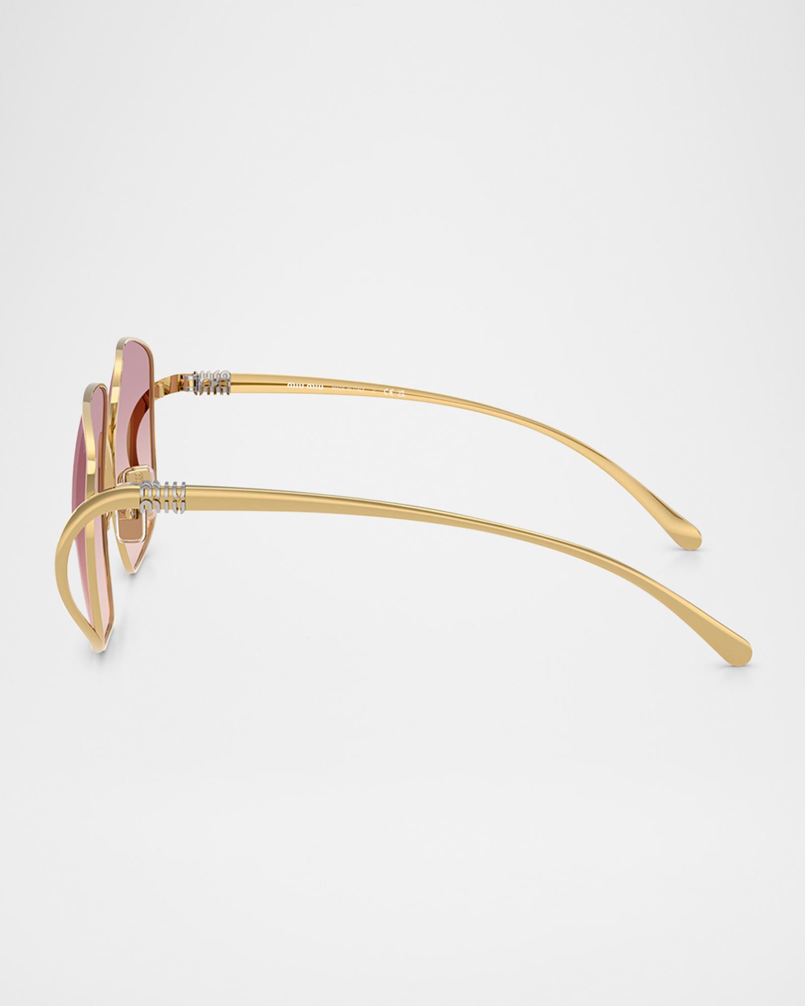 Miu Miu MU A57S Metal Square Sunglasses | Neiman Marcus