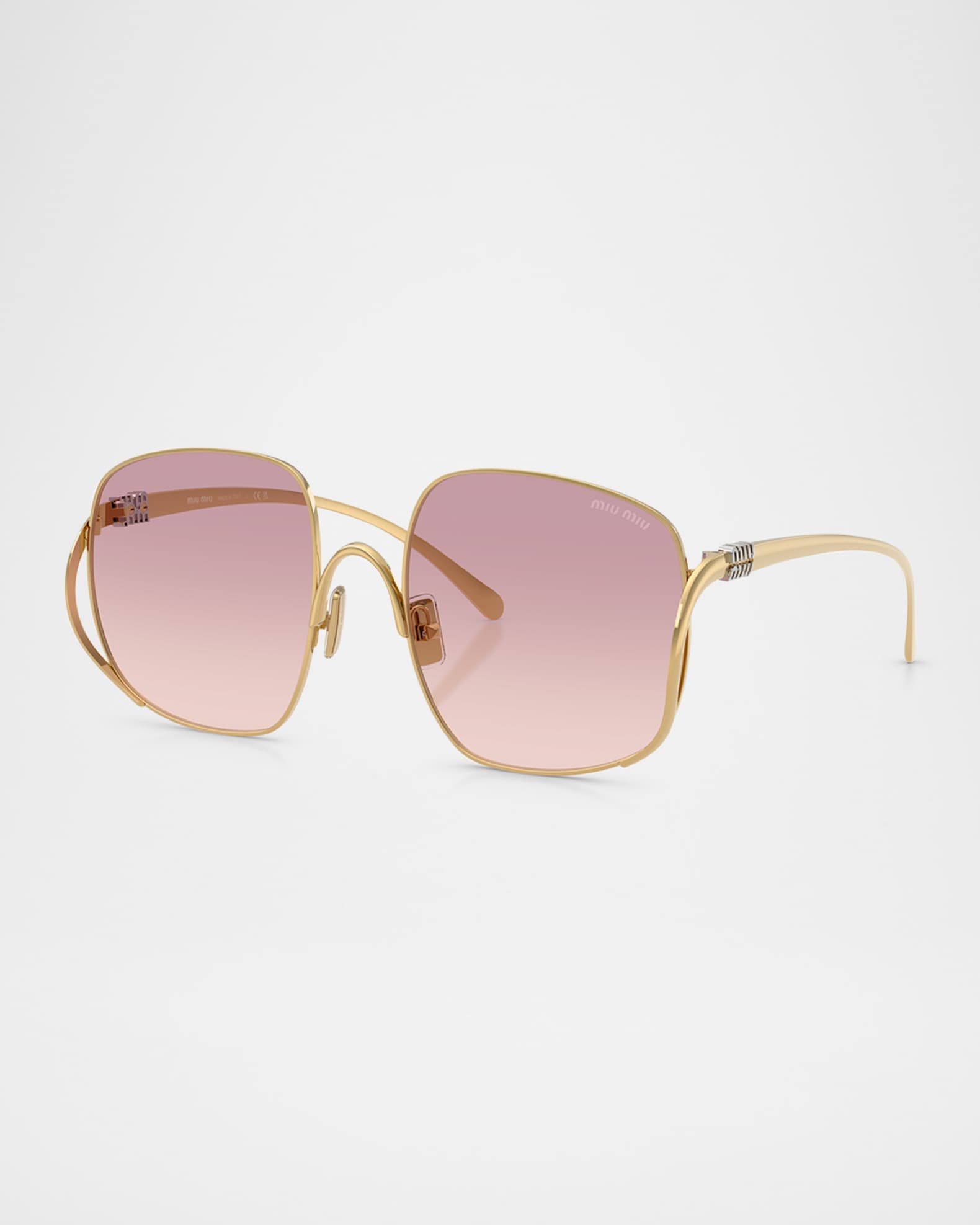 Miu Miu MU A57S Metal Square Sunglasses | Neiman Marcus