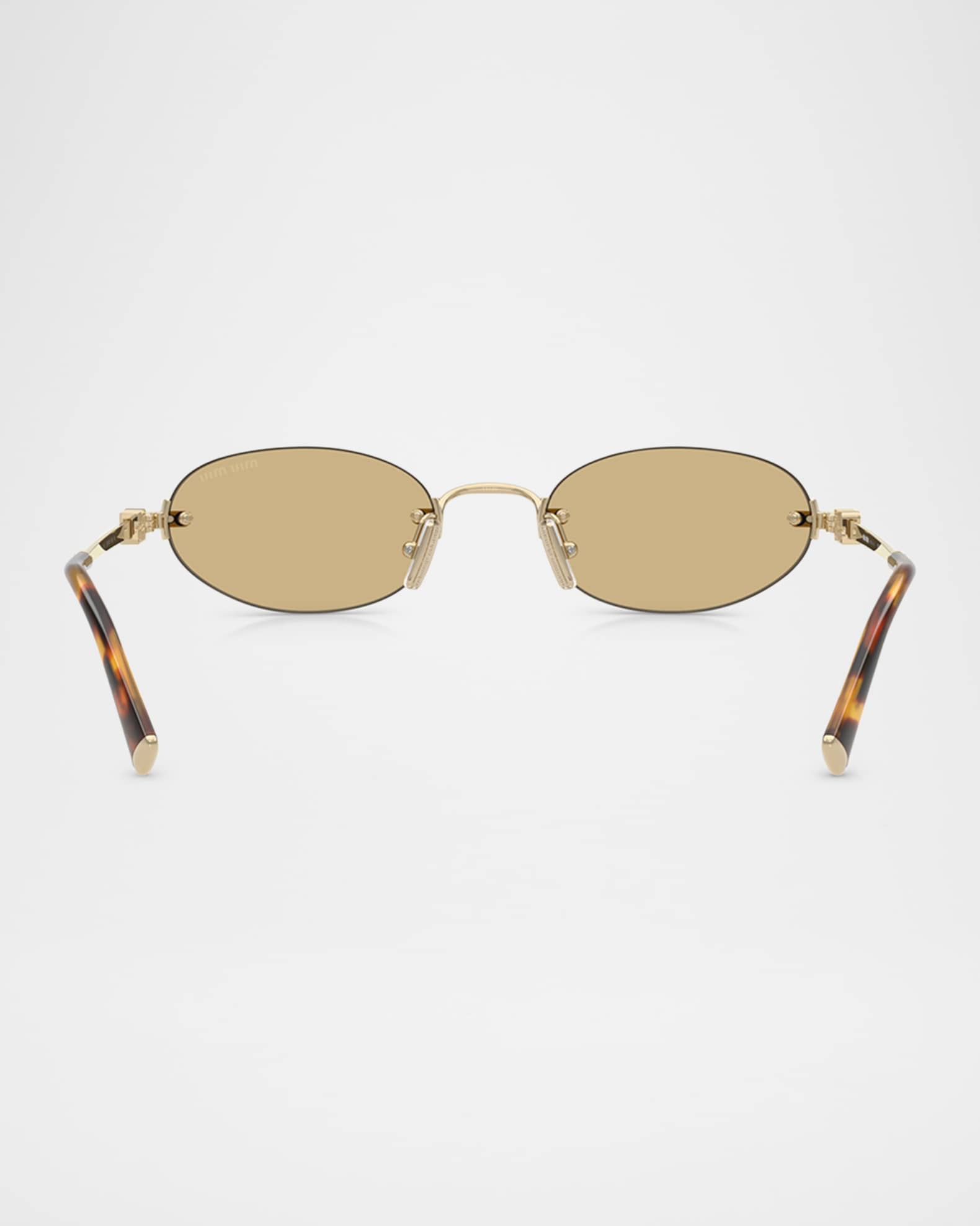 Miu Miu MU A54S Metal Oval Sunglasses | Neiman Marcus