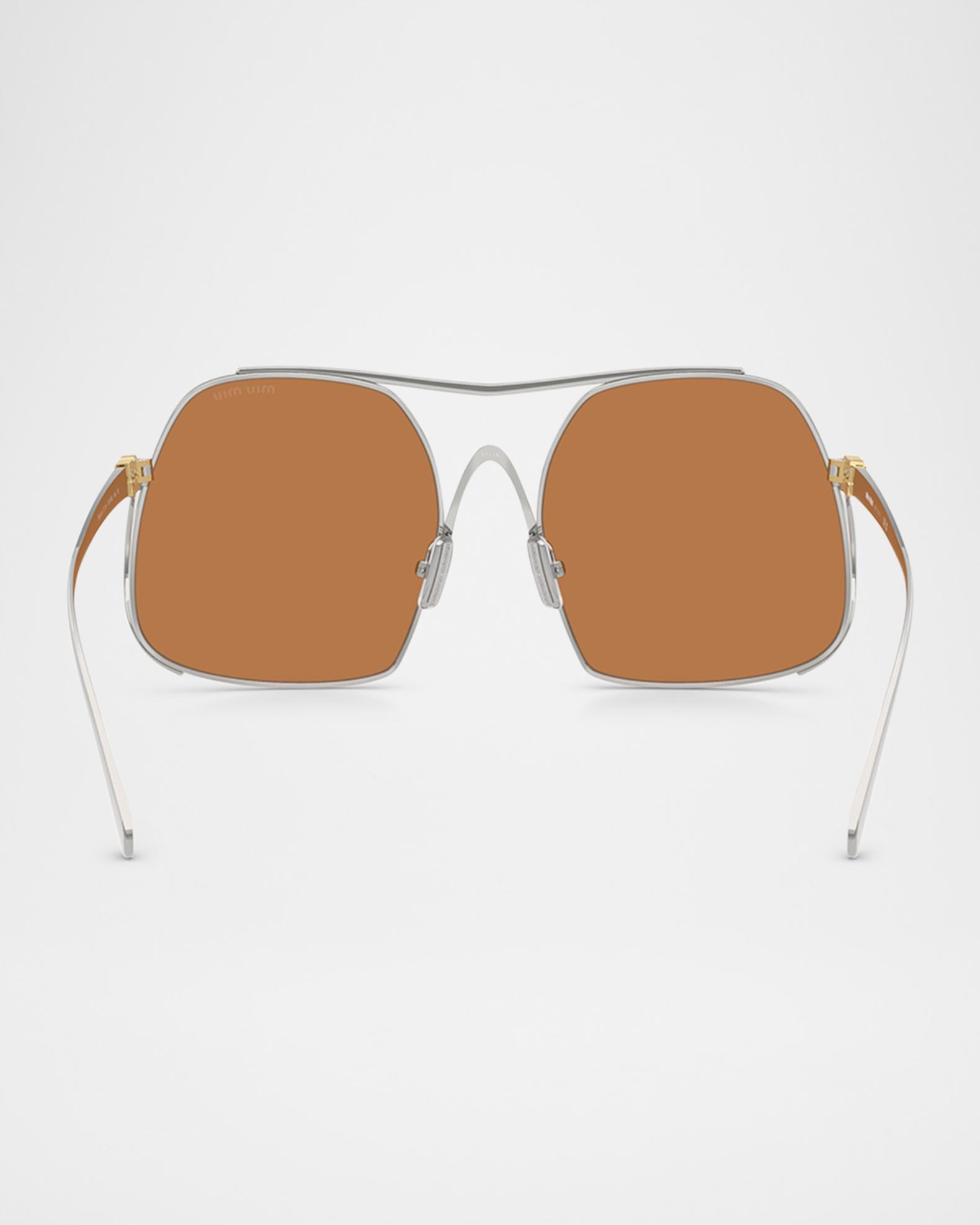 Miu Miu Société Blue Tinted Embellished Brow Bar Square Sunglasses Blue Lenses Miu Miu Logo Sunglasses | Miu Miu main image 4