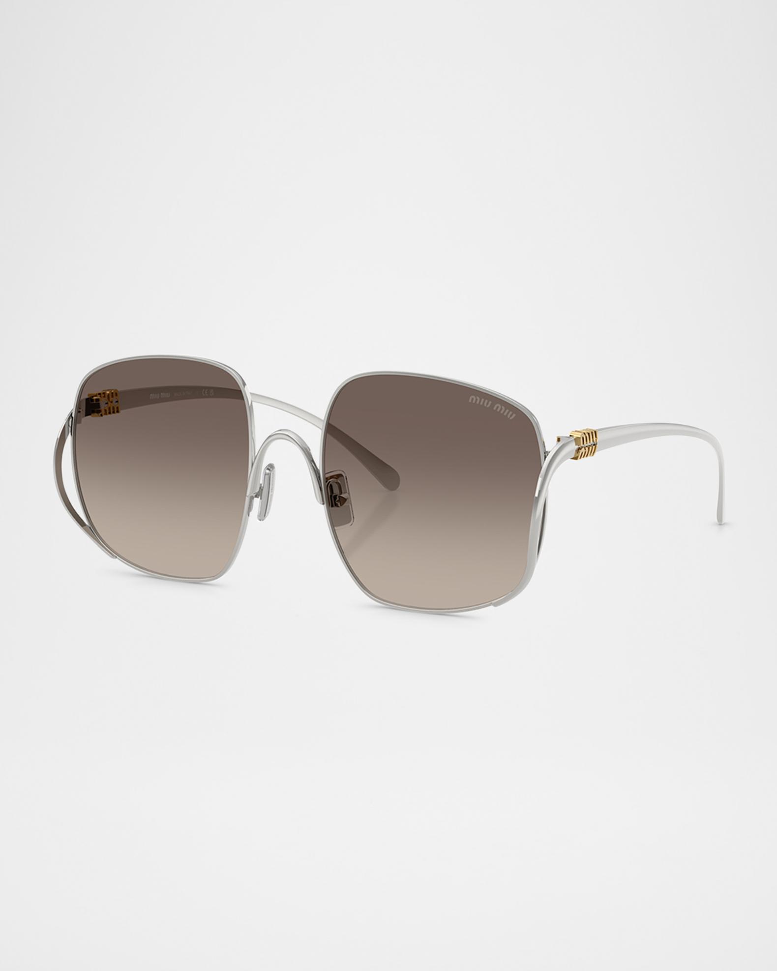 Miu Miu MU A57S Metal Square Sunglasses | Neiman Marcus display picture 1