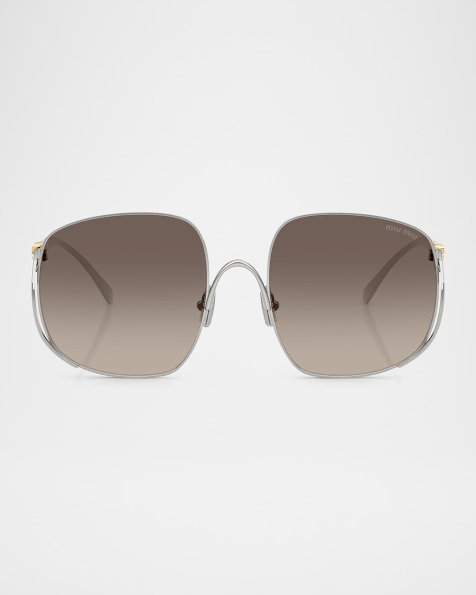 Miu Miu MU A57S Metal Square Sunglasses | Neiman Marcus