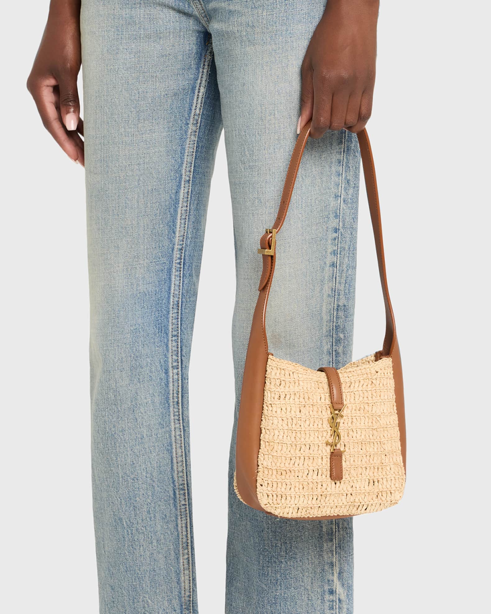 Le 5 A 7 YSL Baby Hobo Bag in Raffia 1
