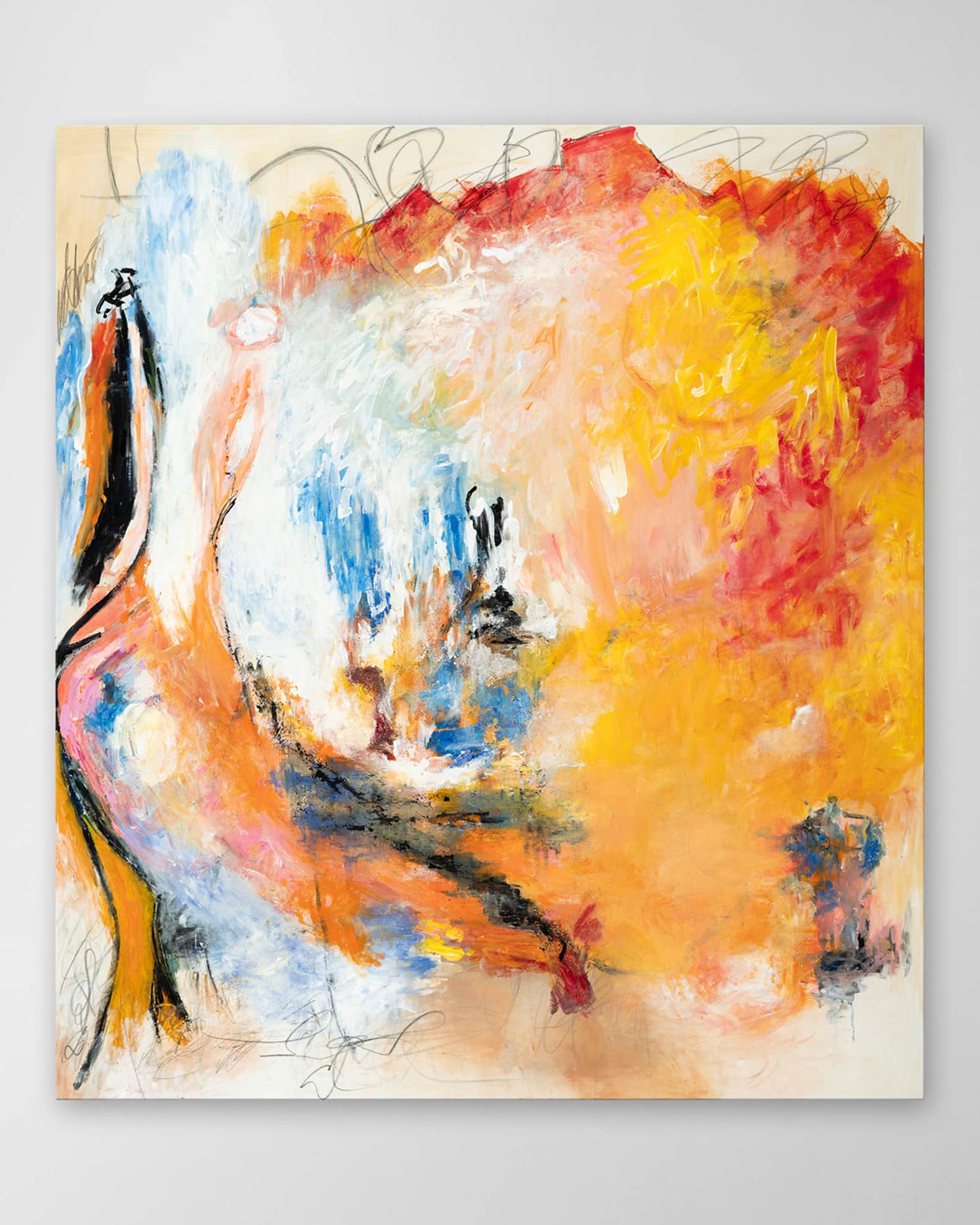 "Orange Abstract" Hand-Embellished Giclee by Lara Brooke 0