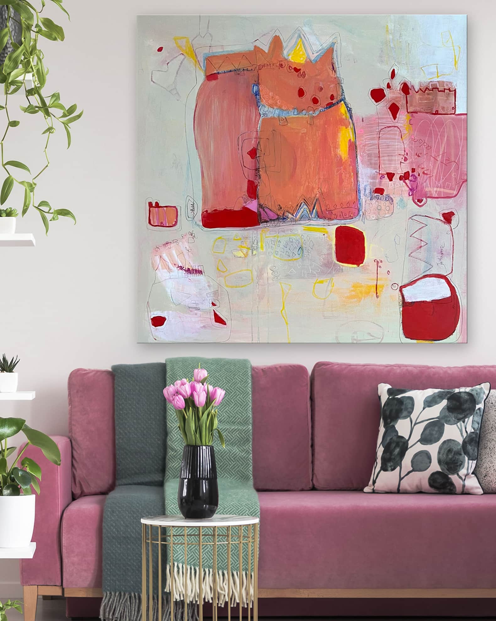 "Je t'adore" Hand-Embellished Giclee by Marti Leroux 1
