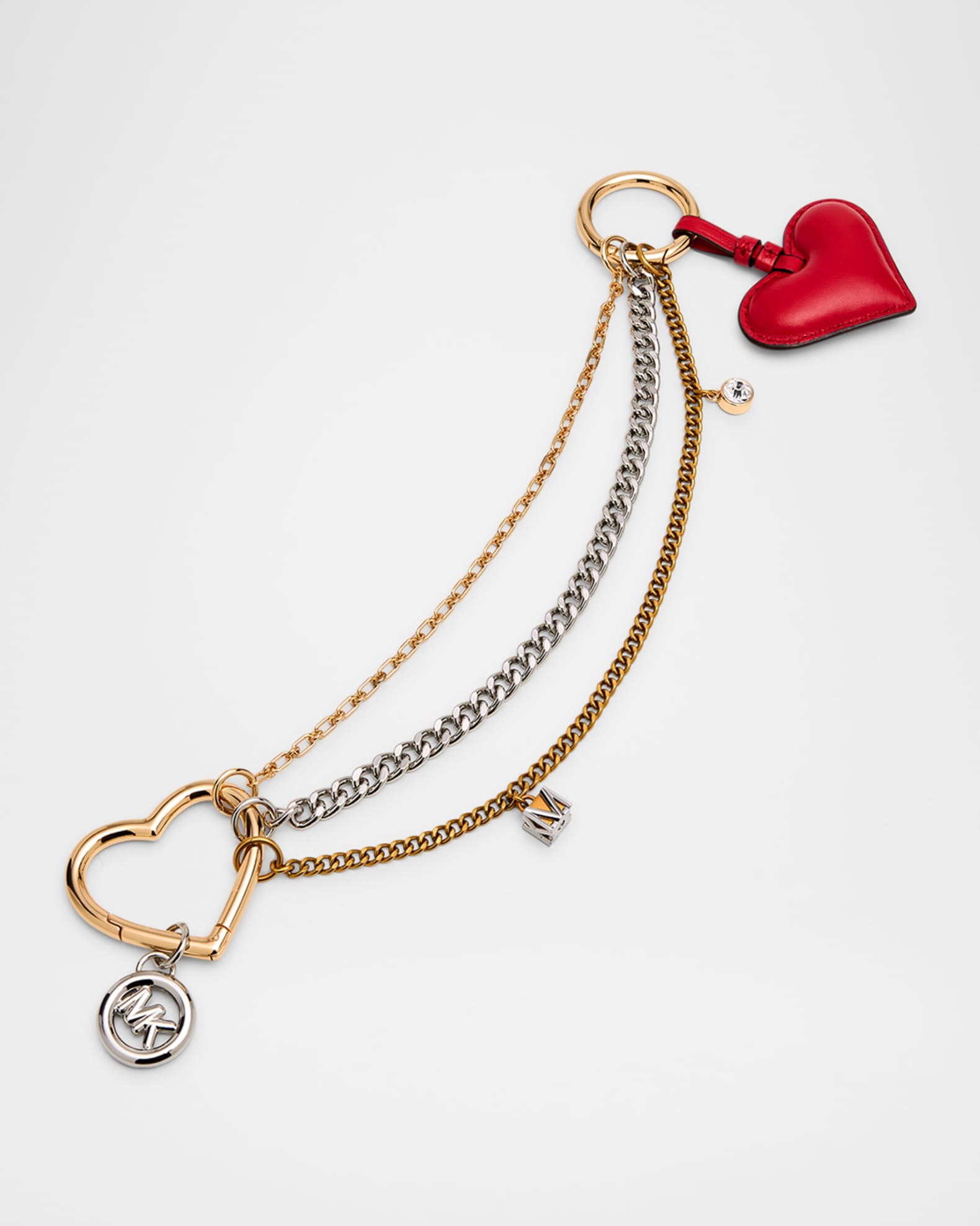 MICHAEL Michael Kors Jewel Heart Triple Chain Bag Charm | Neiman