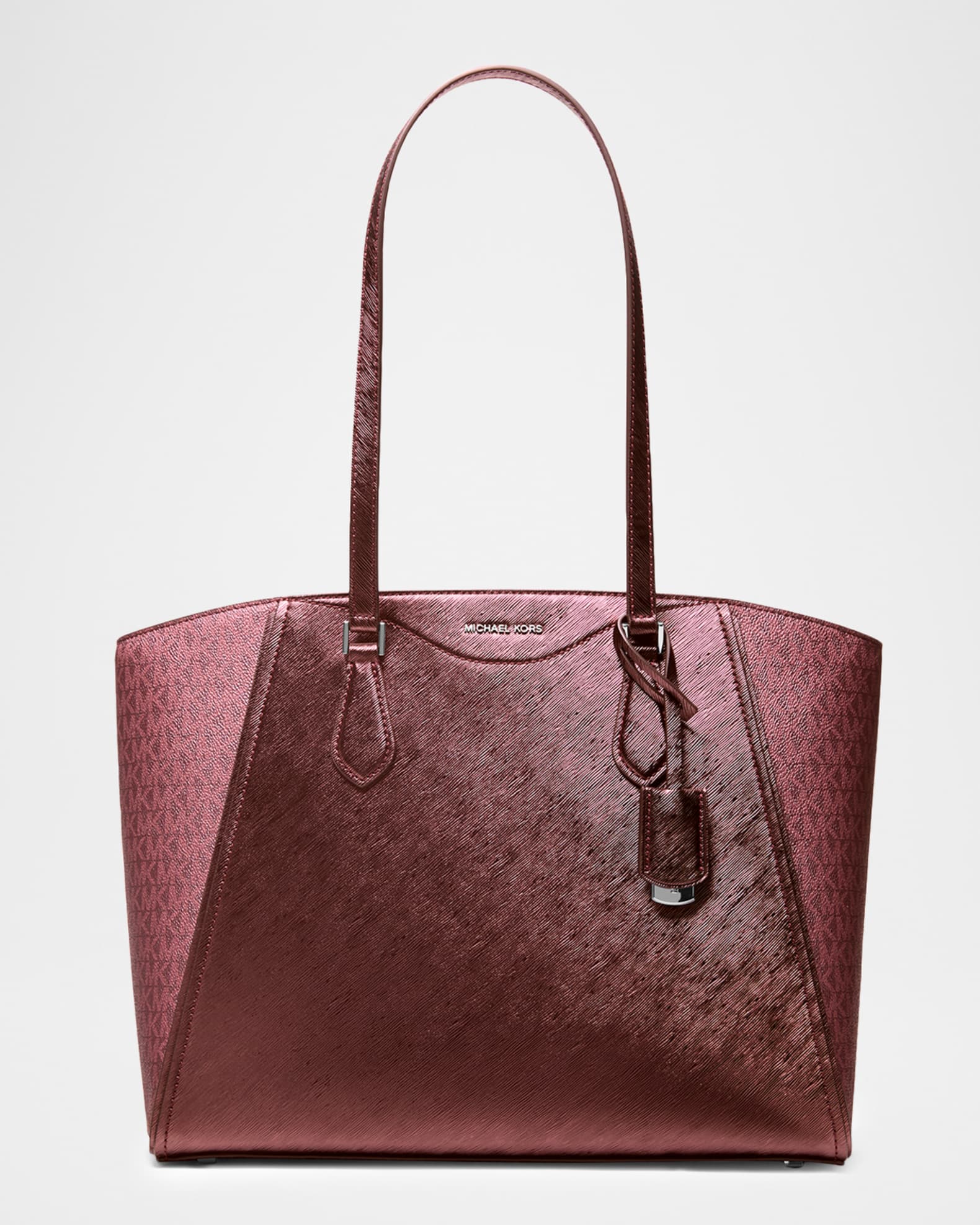 MICHAEL Michael Kors Taryn Large Metallic Leather Tote Bag | Neiman Marcus