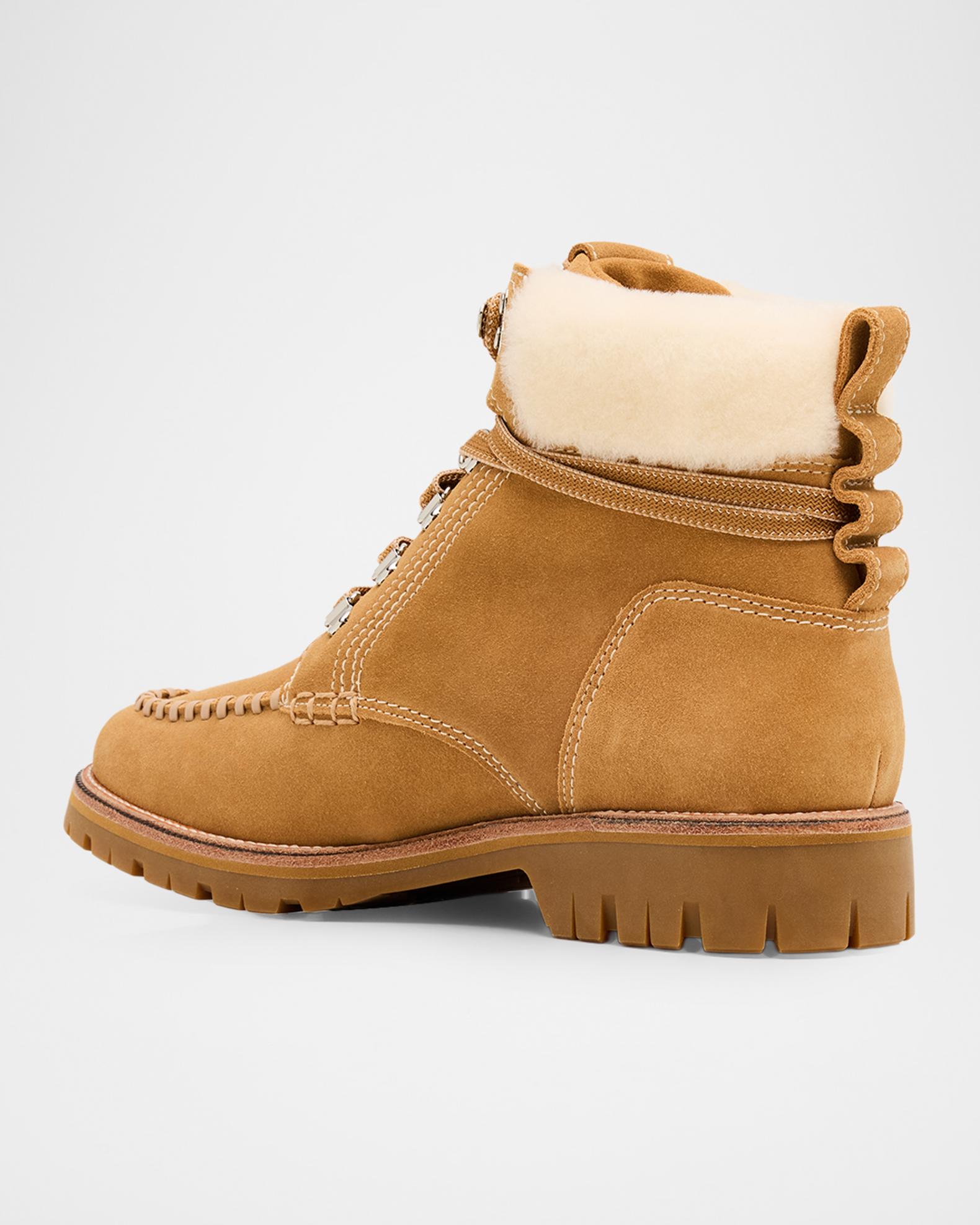 Rag & Bone Mens Spencer Duck Boots Suede Brown Shearling Lined Lug - 10.5 / 43½ Rag & Bone Cameron Suede Shearling Hiking Boots | Neiman Marcus main image 2