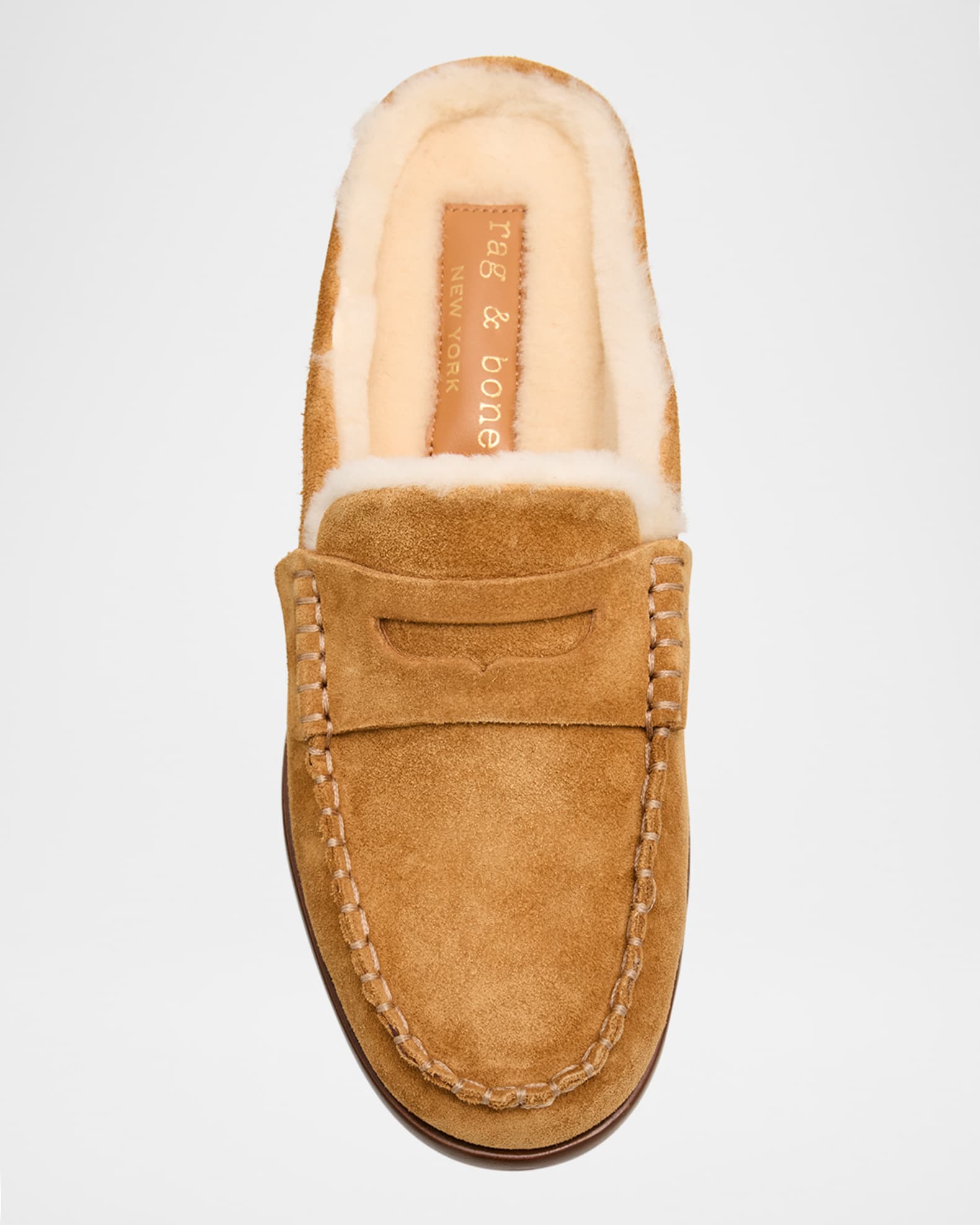 Carter Shearling-Lined Suede Loafer Mules - Main Image