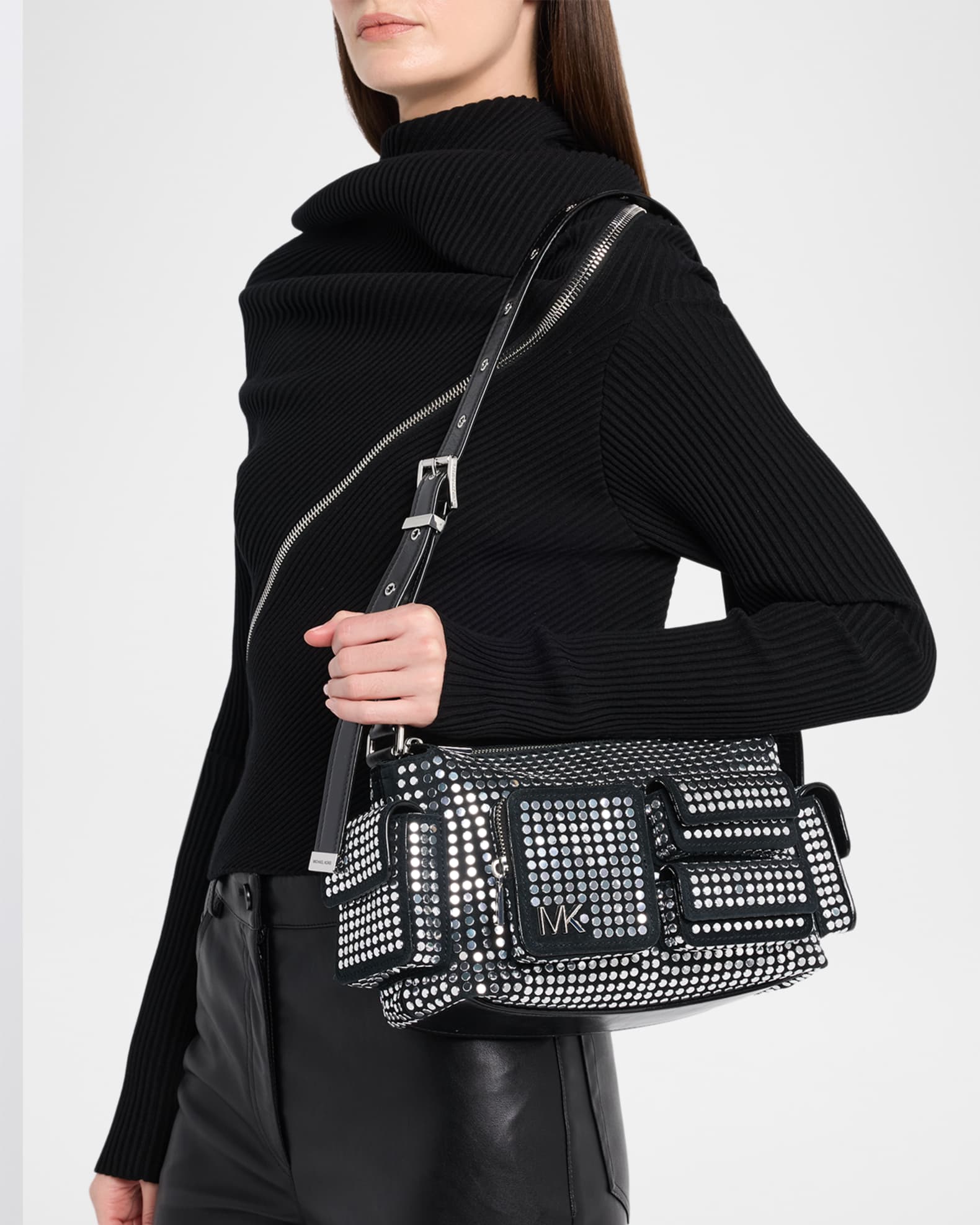 MICHAEL Michael Kors Dakota Medium Studded Suede Crossbody Bag
