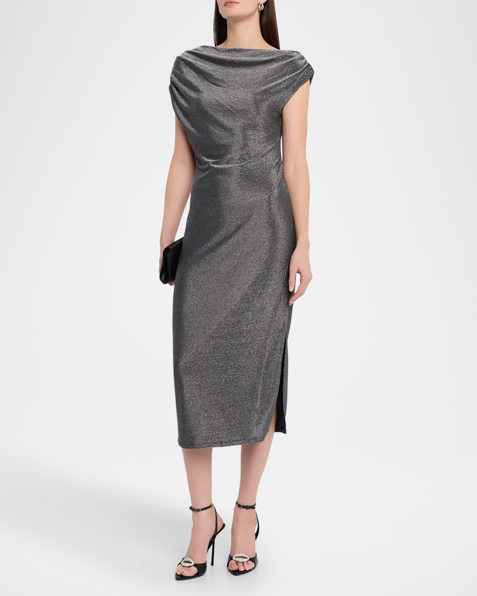 Ramy Brook Women's Chet Rocker Metallic One-Shoulder Maxi Dress - Gray - Maxi Dresses