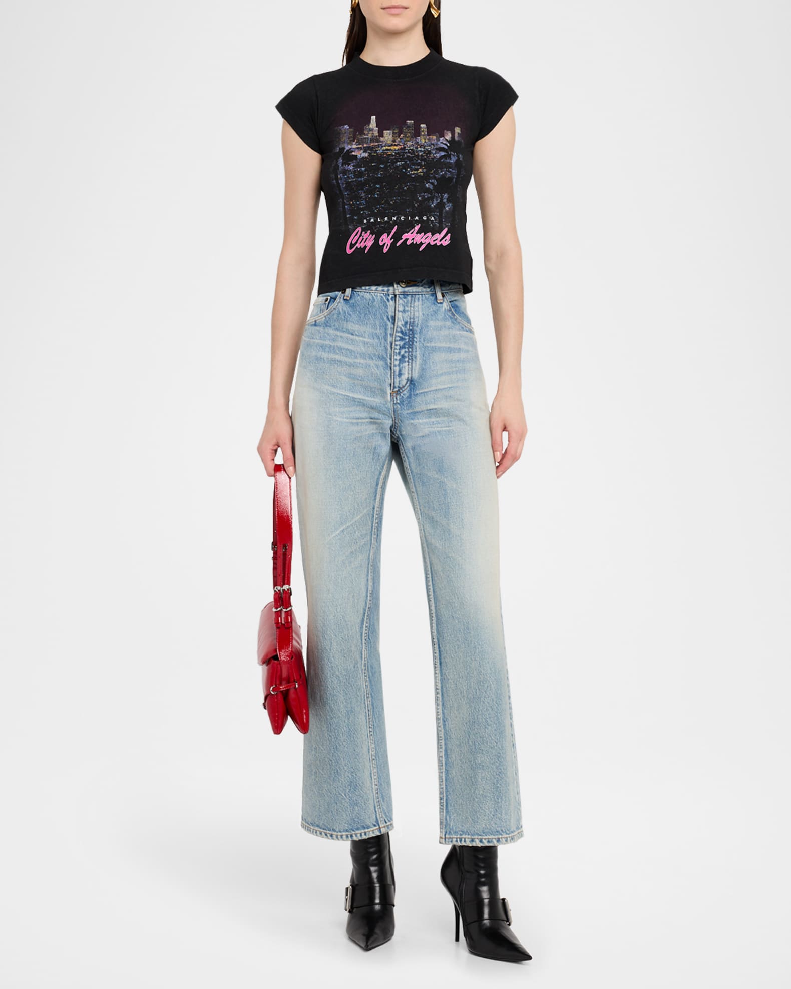 Balenciaga City Of Angels Shrunken T-Shirt | Neiman Marcus