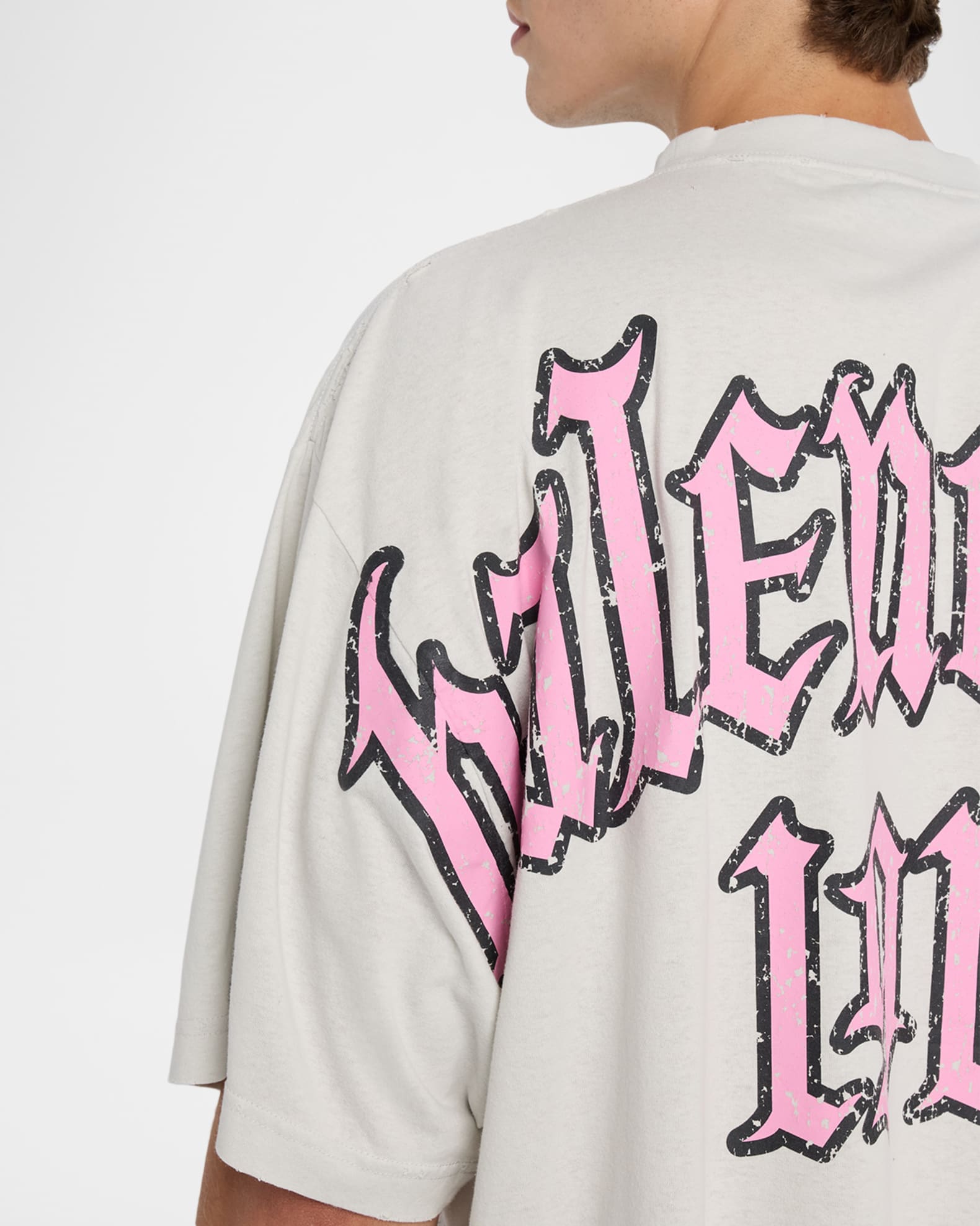 Balenciaga Blackletter Script Oversized T Shirt | Neiman Marcus