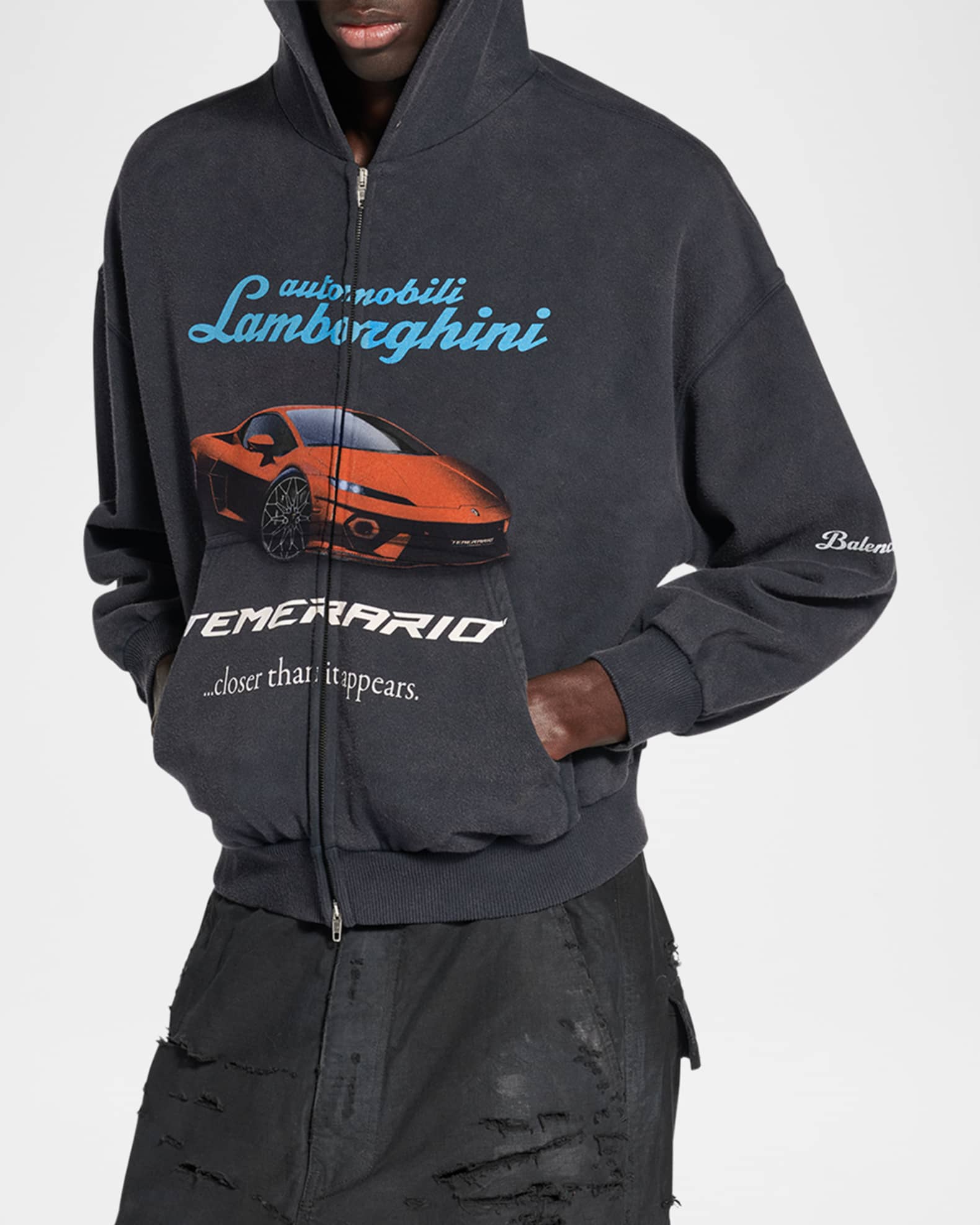 【BALENCIAGA/バレンシアガ】 AUTOMOBILI LAMBORGHINI HOODIE Balenciaga Men's Balenciaga x Automobili Lamborghini Printed