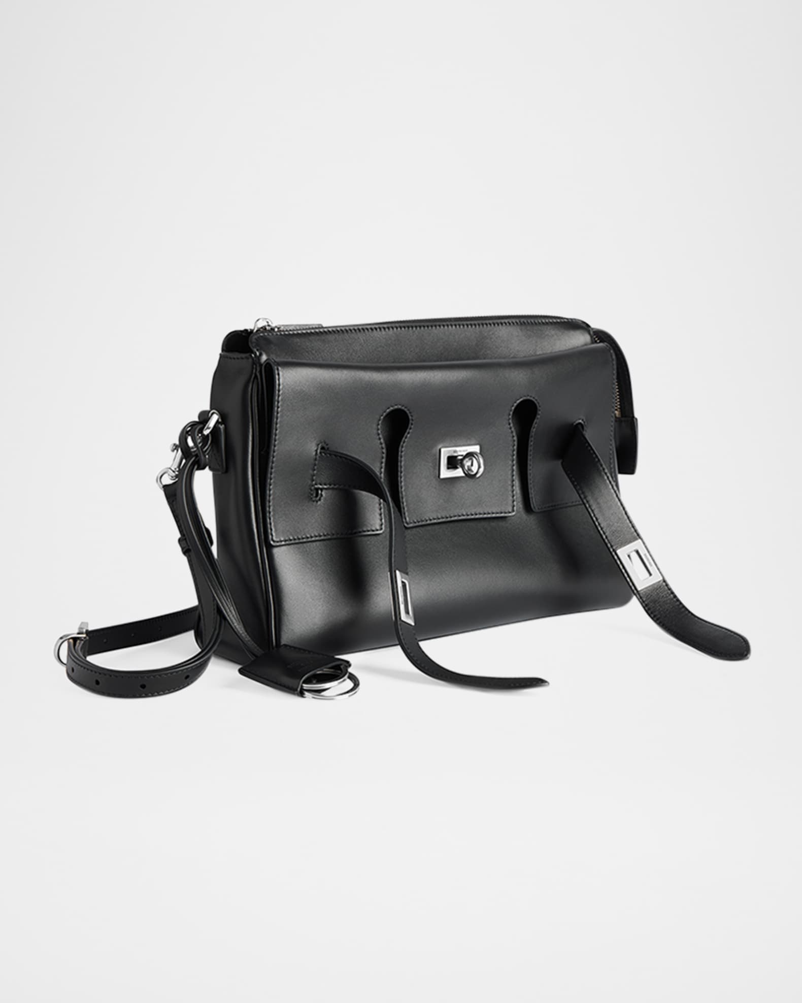 【BALENCIAGA】BEL AIR ジップ メッセンジャーバッグ スモール Men's Bel Air Zipped Messenger Bag Small in Black