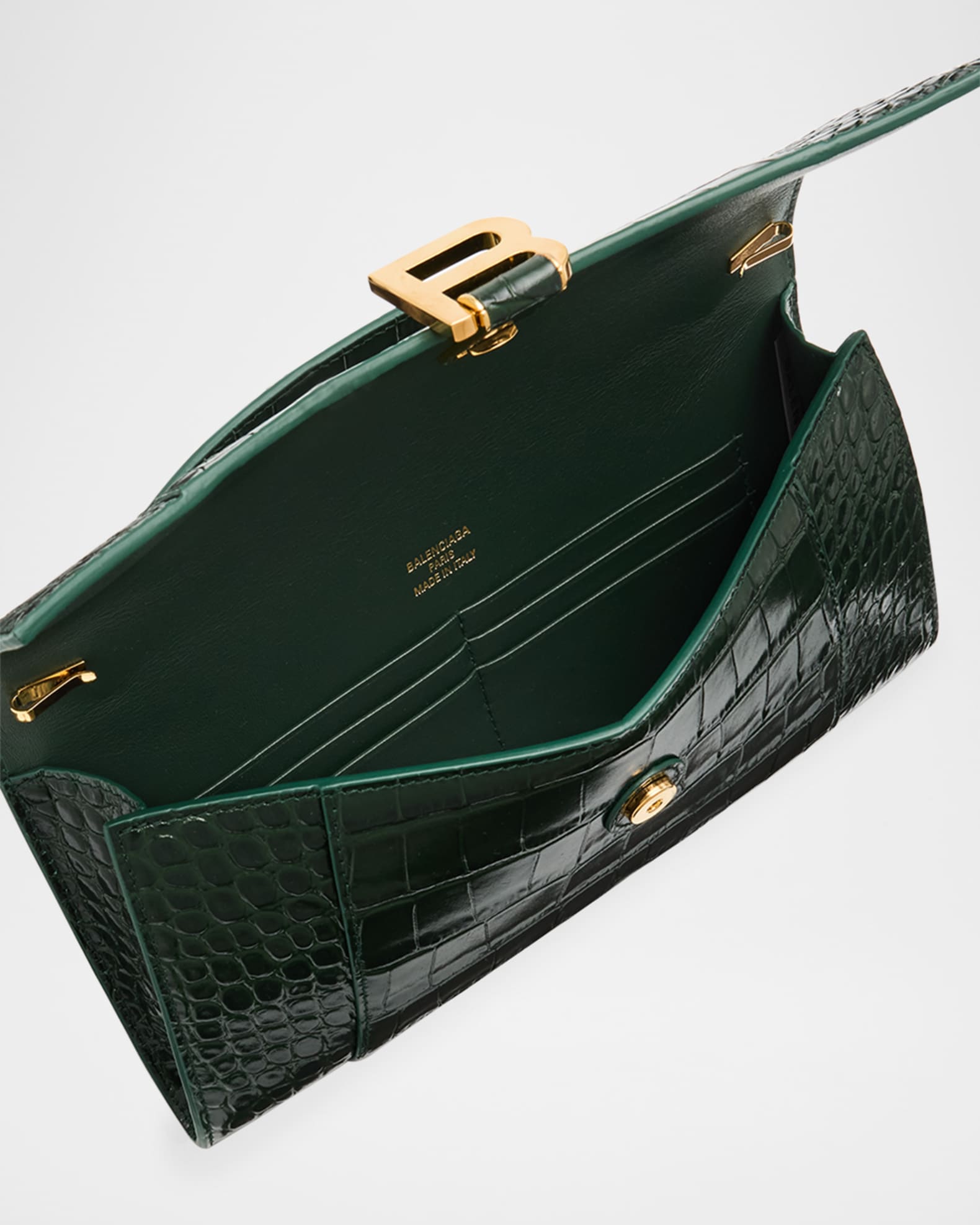 Balenciaga Hourglass Pochette with Chain | Neiman Marcus