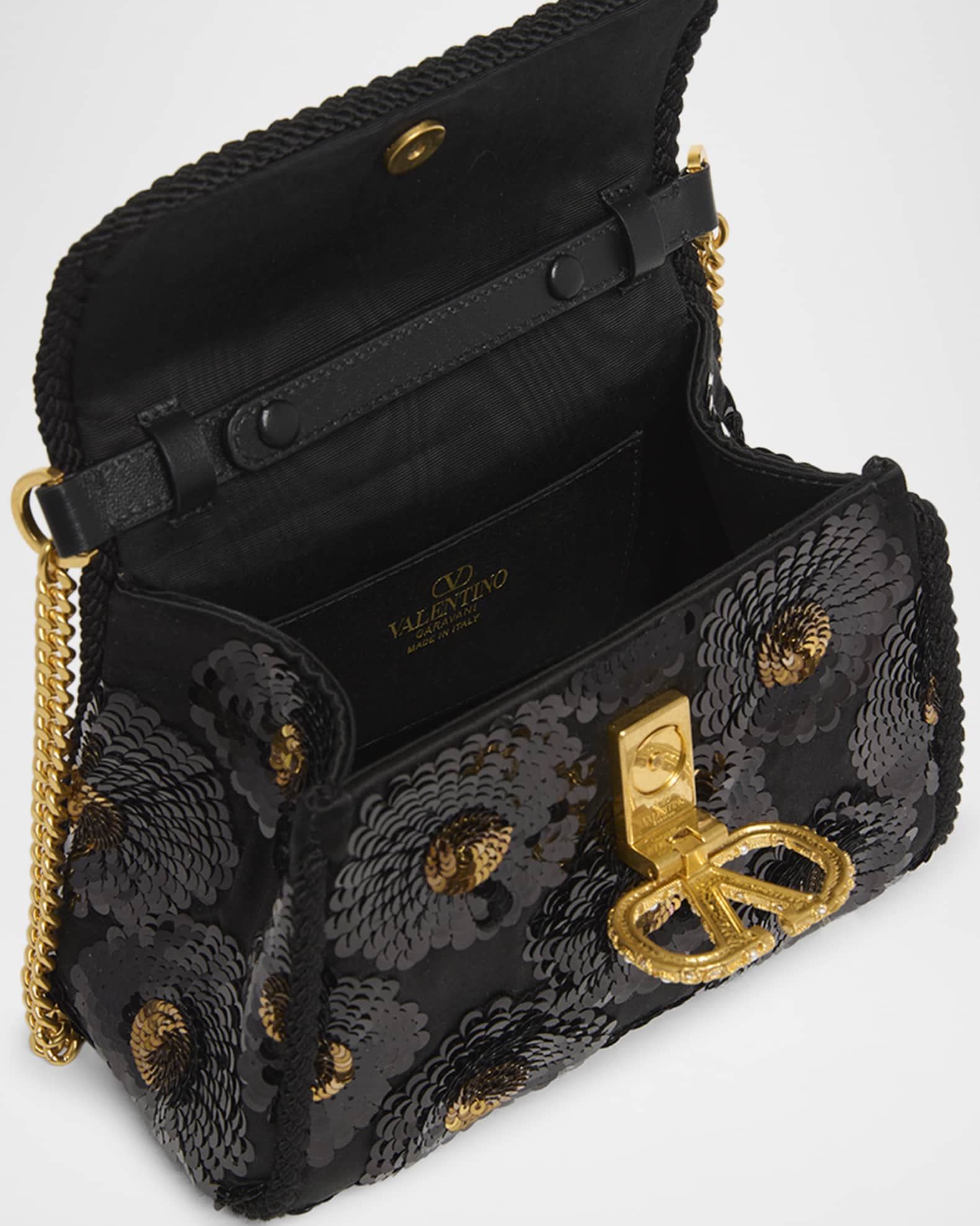 Valentino Garavani VSling Mini Sequin-Embellished Top-Handle Bag