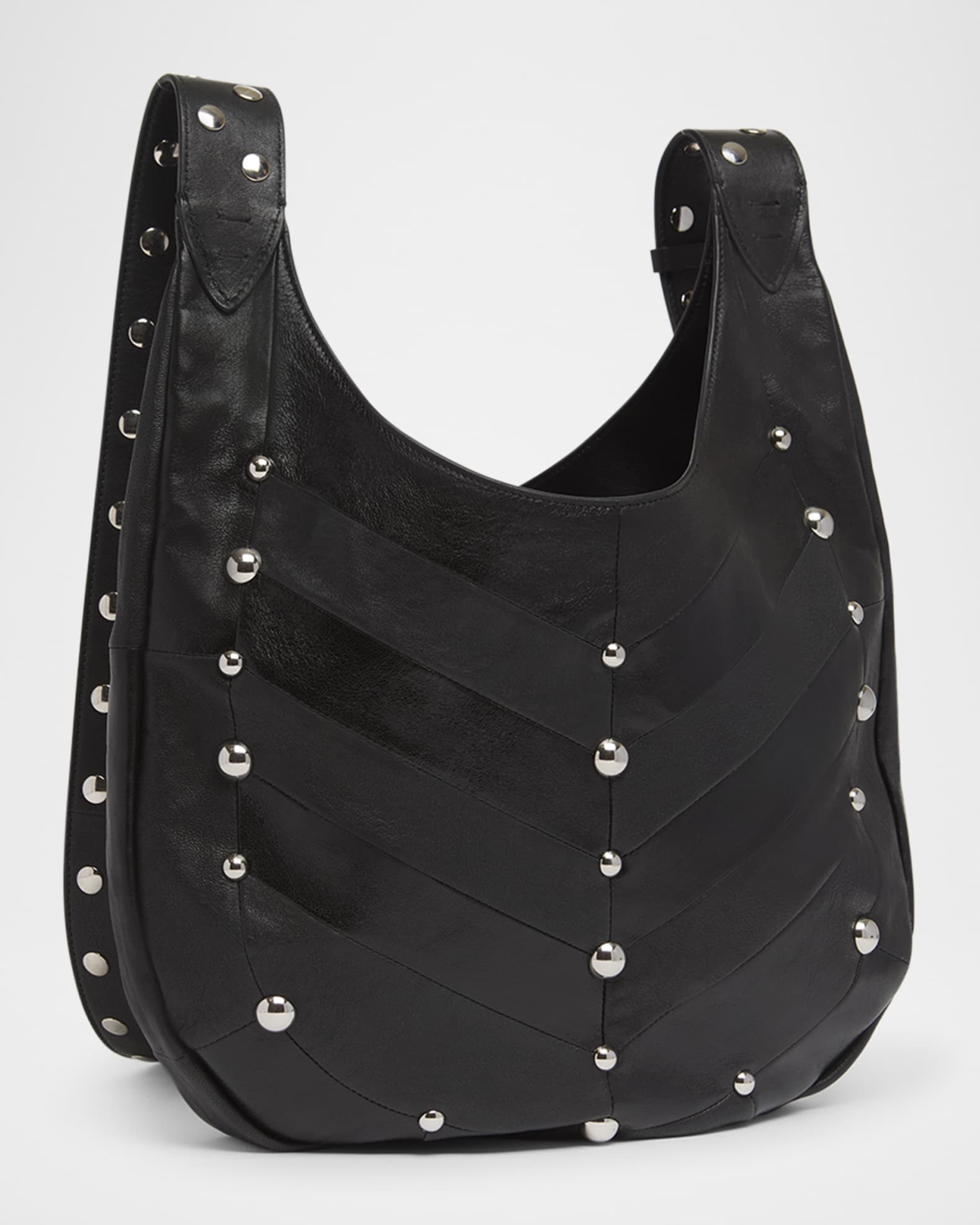 Valentino Garavani Hoboho Studded Patchwork Leather Hobo Bag