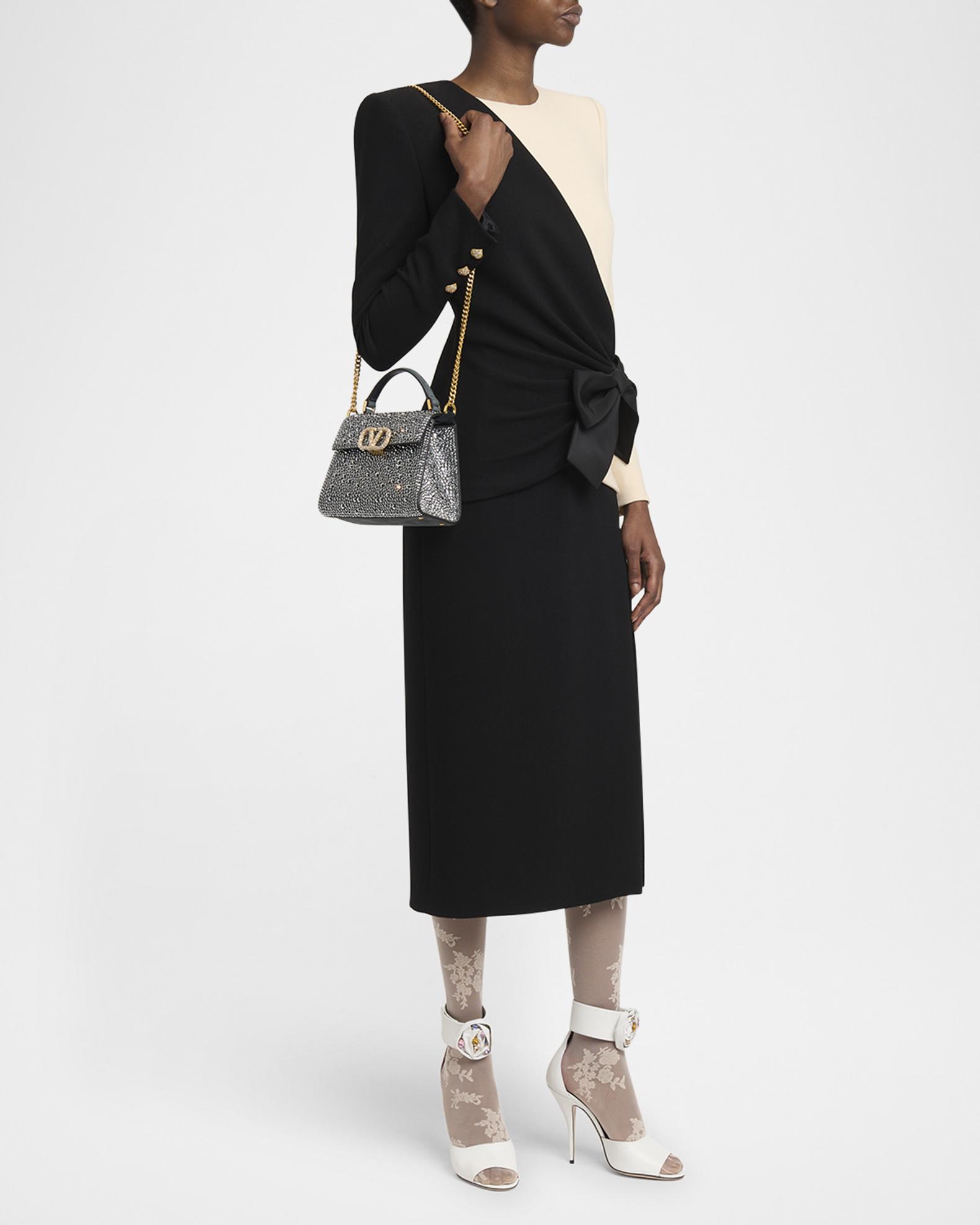 Valentino Garavani VSling Mini Rhinestone Suede Top-Handle Bag