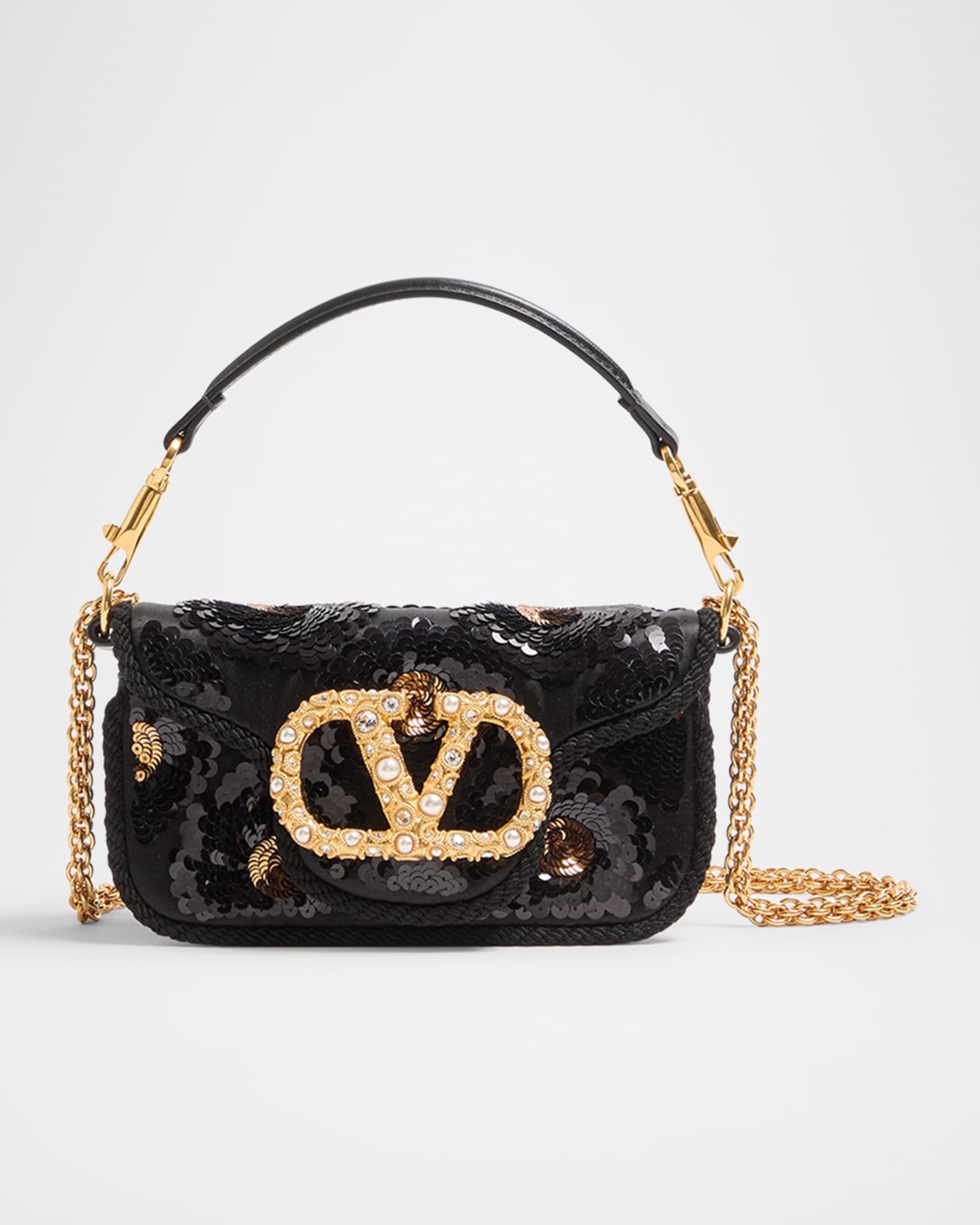 VALENTINO GARAVANIバッグ 外袋付き Valentino Garavani Alltime VLOGO Small Leather Top-Handle Bag