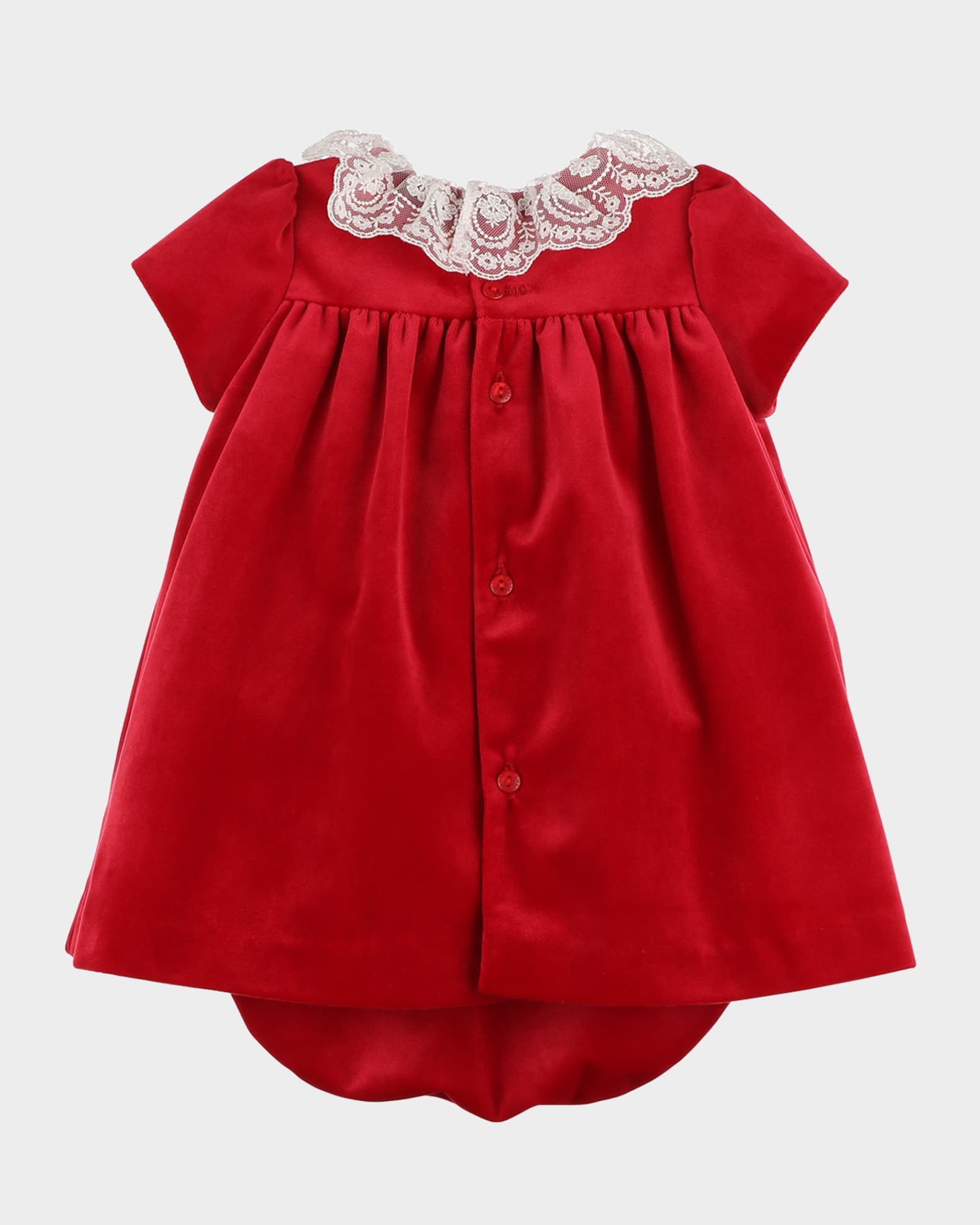 Girl's Velvet Float Dress with Bloomers, Size 6M-24M 1