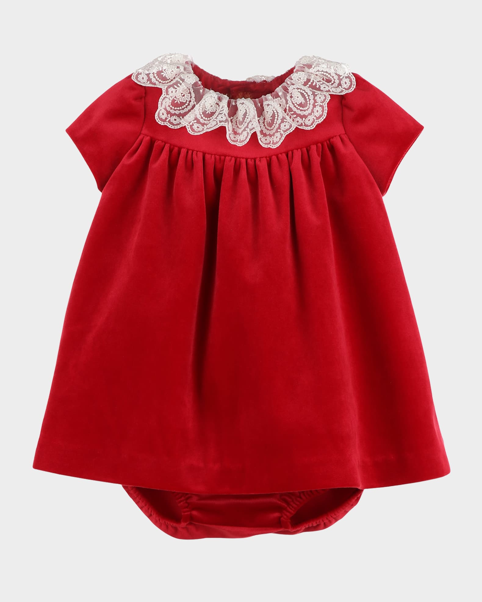 Girl's Velvet Float Dress with Bloomers, Size 6M-24M 0