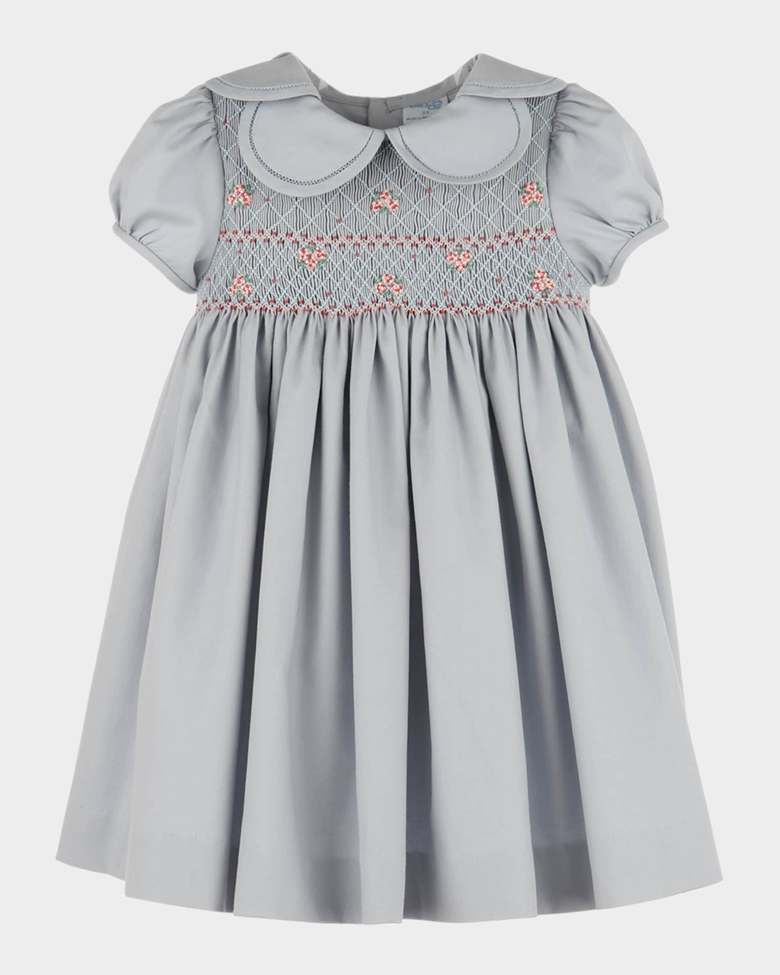 Girl's Hydrangeas Smocked Petal Dress, Size 4T-6 0