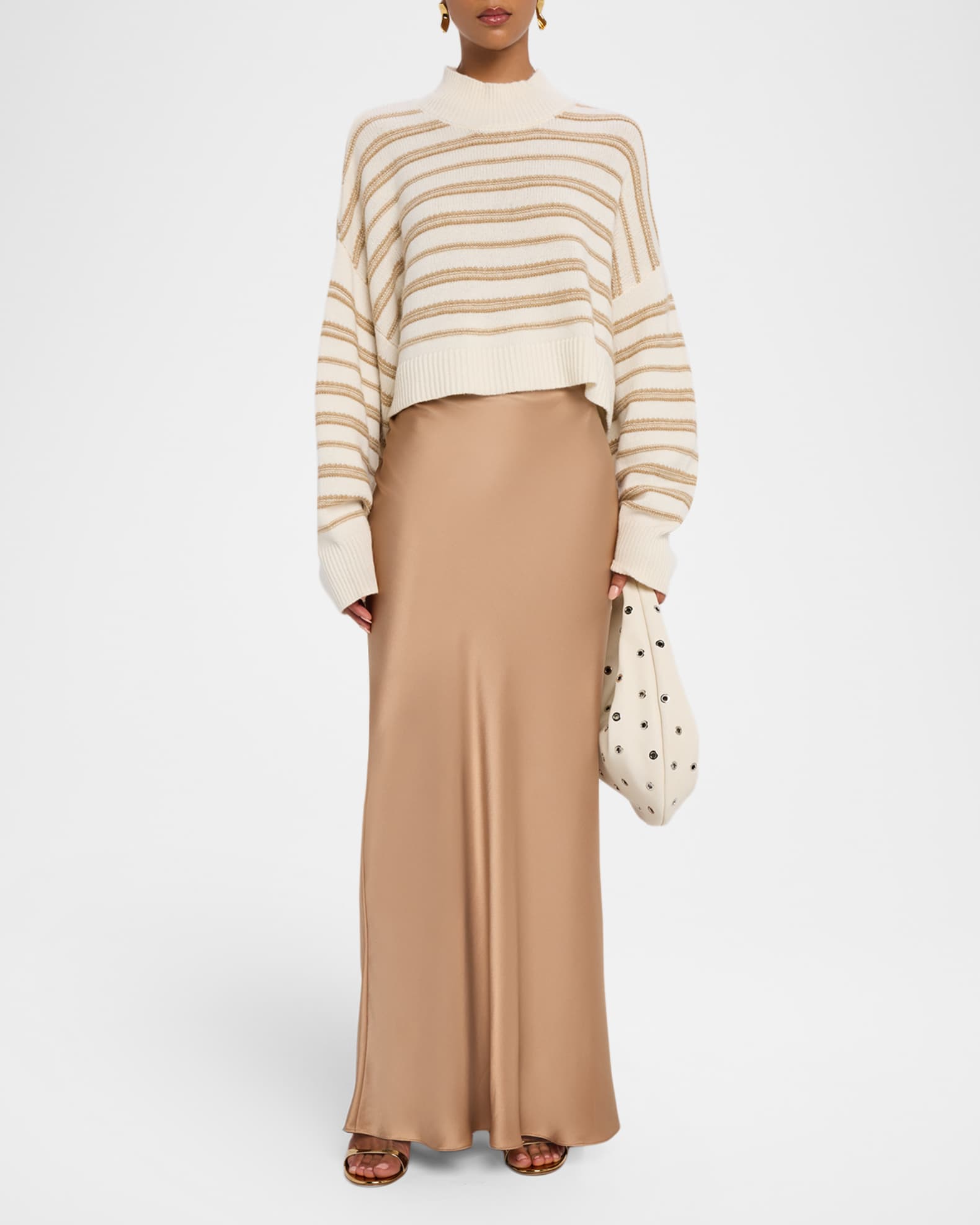 Grace Scallop-Trim Bias Cut Maxi Skirt 1