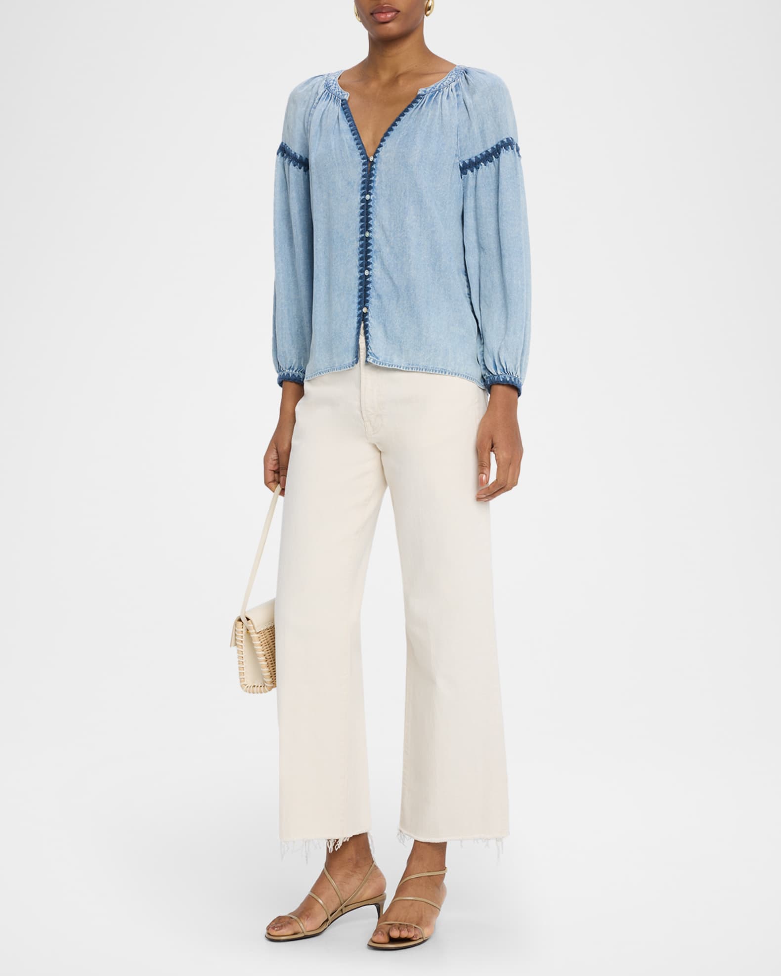 Toshi Embroidered Chambray Blouse 1