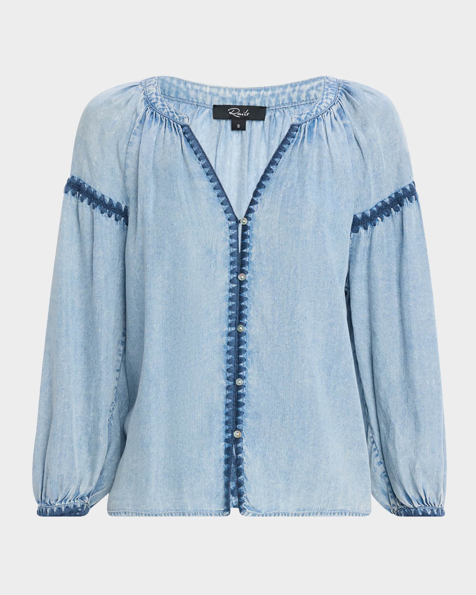 Toshi Embroidered Chambray Blouse 0