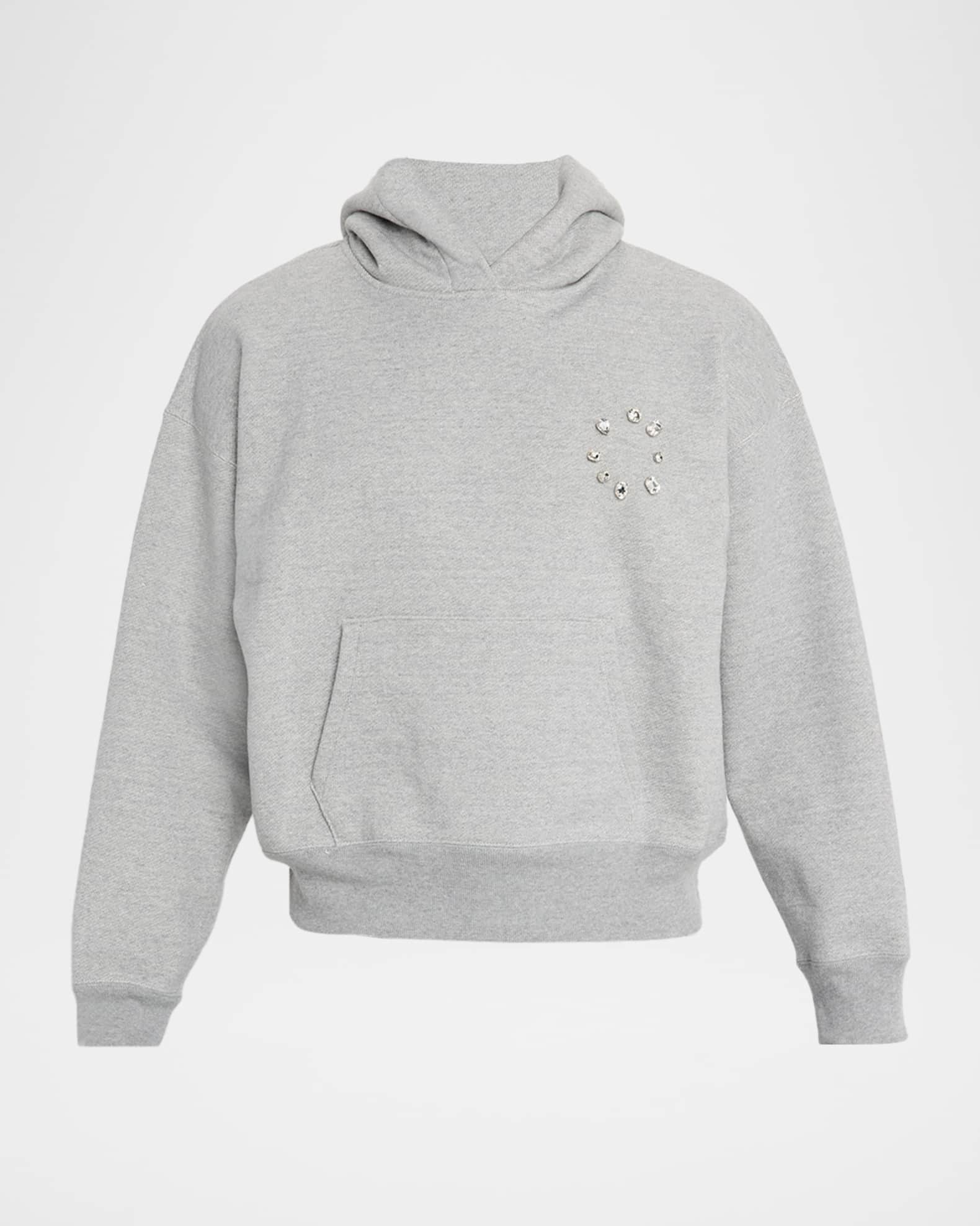 Men's Cotton Chest-Rhinestone Hoodie 0
