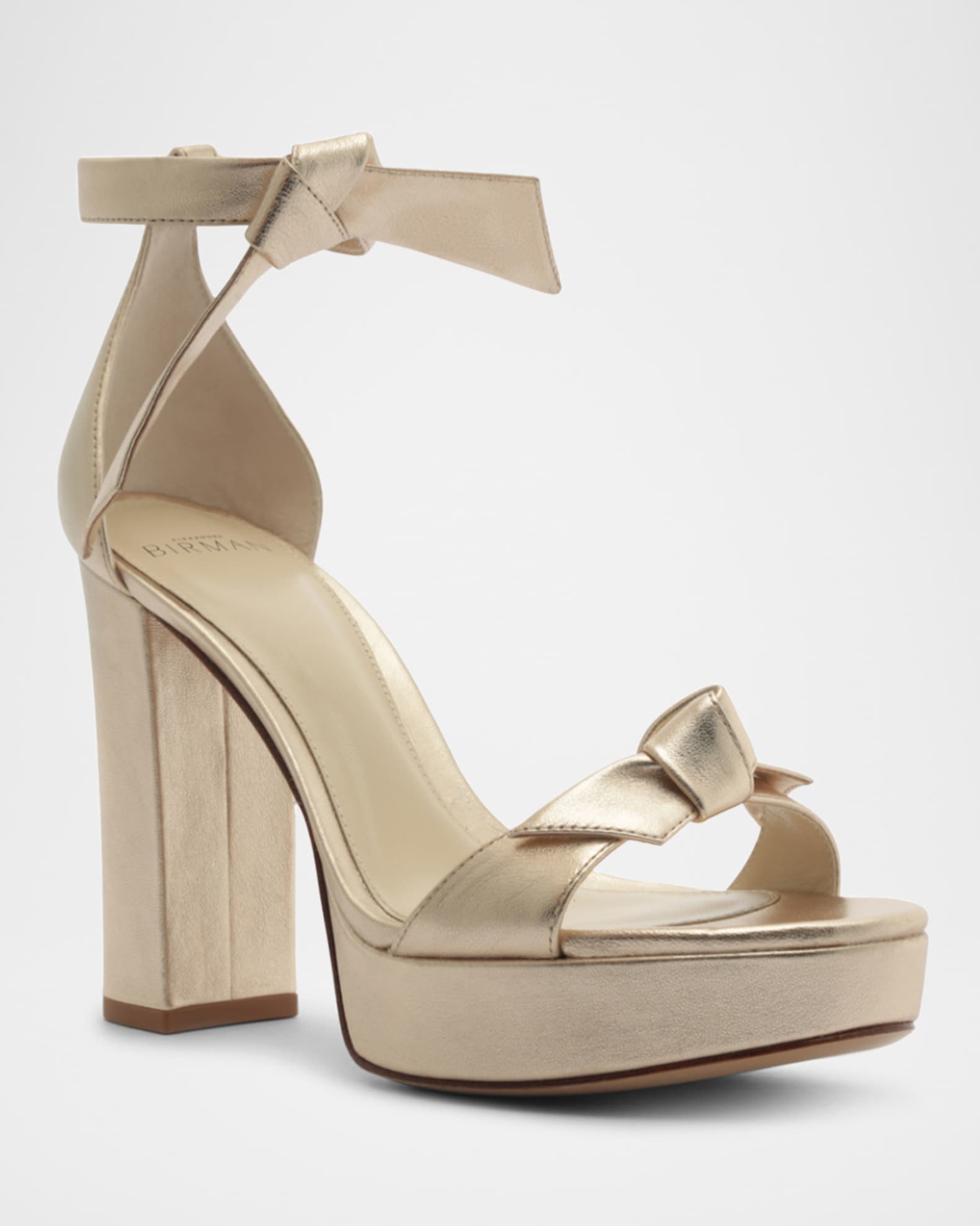 Mabeleh Metallic Leather Platform Sandals 1