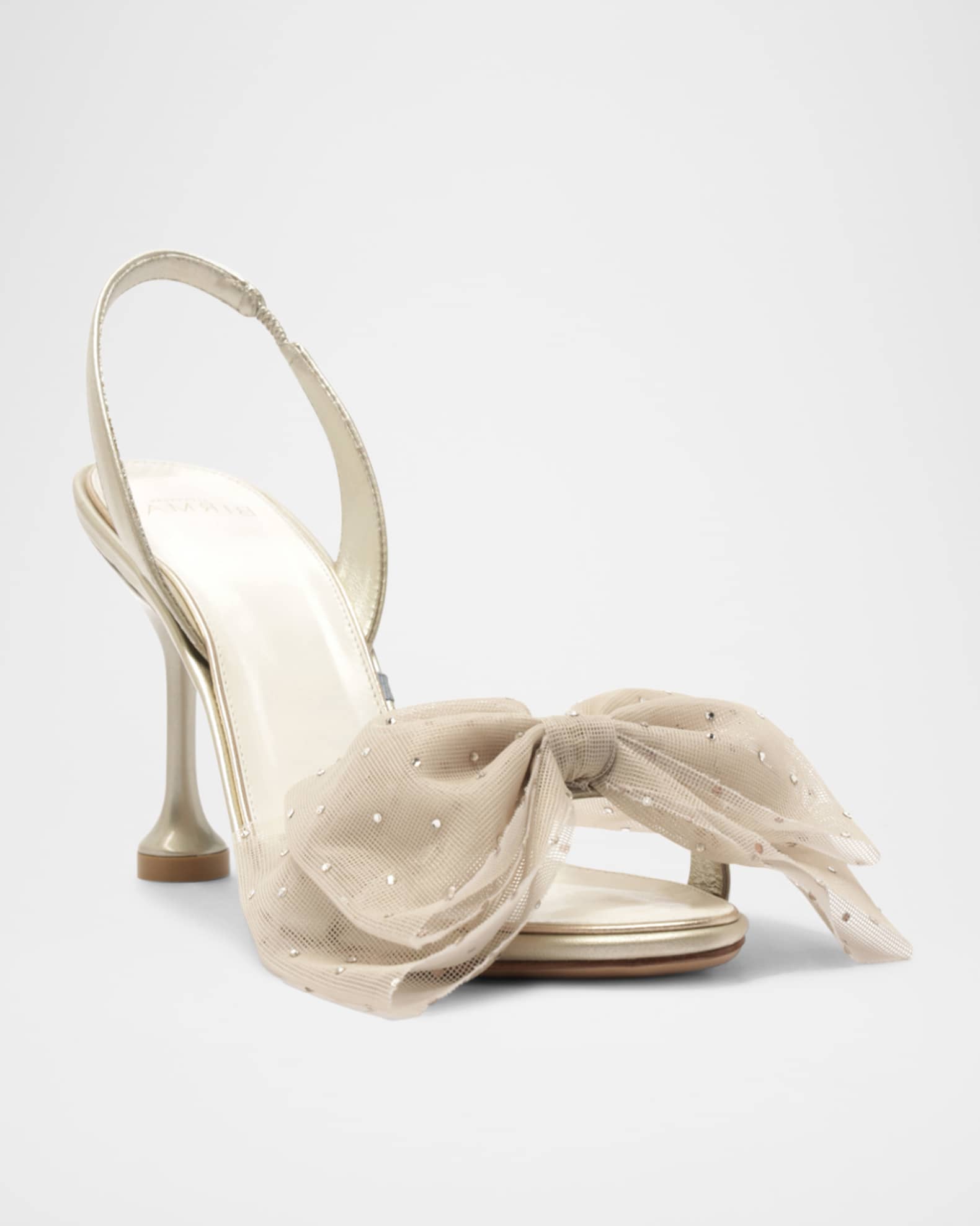 Isabelle Crystal Tulle Bow Bridal Pumps 1