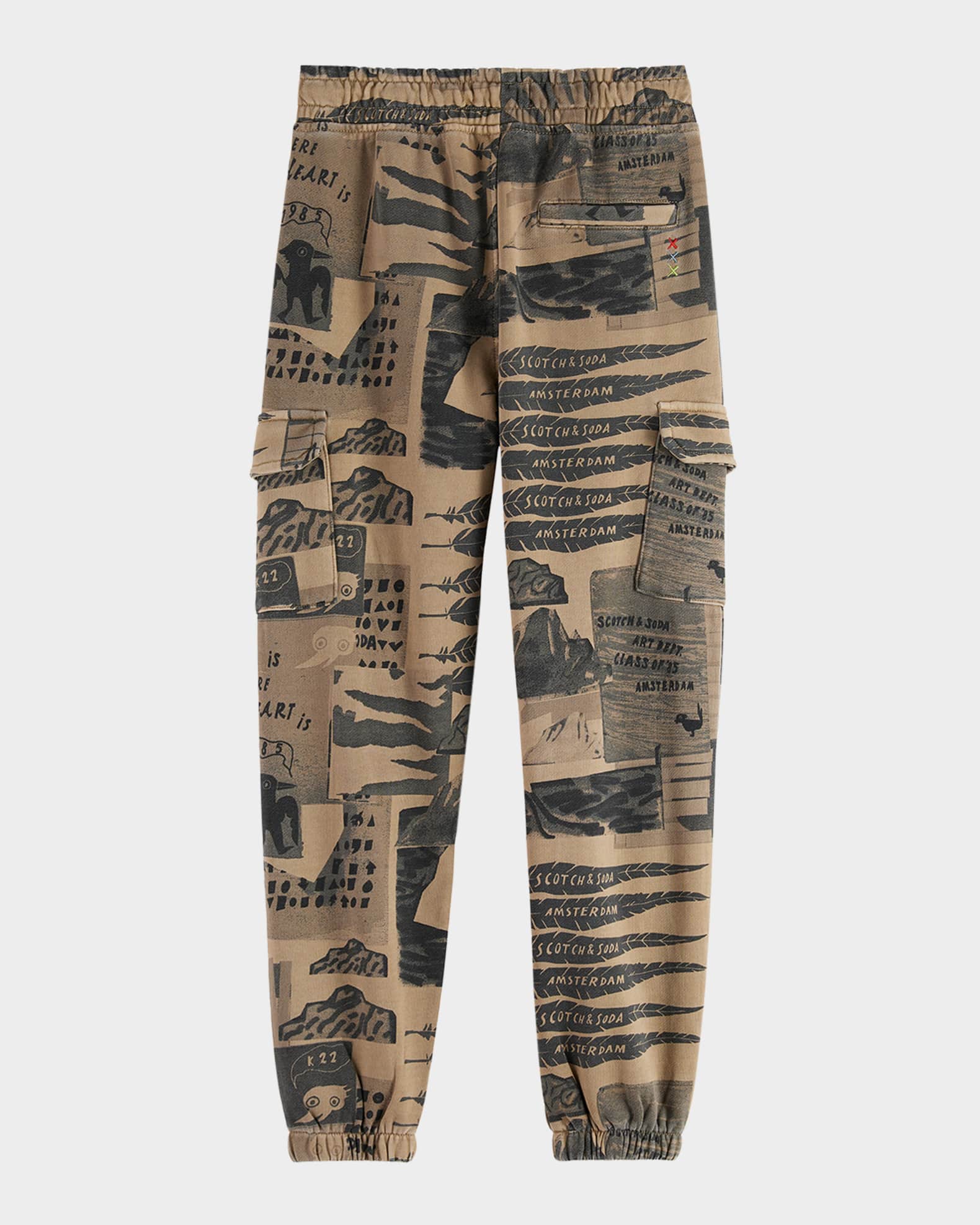 Boy's Typographic Print Cargo Joggers, Size 4-12 1