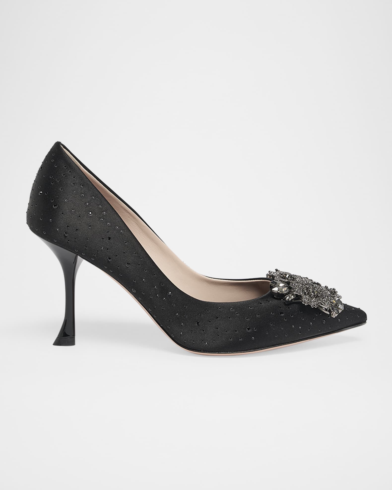 Bouquet Strass Hot-Fix Satin Pumps 0