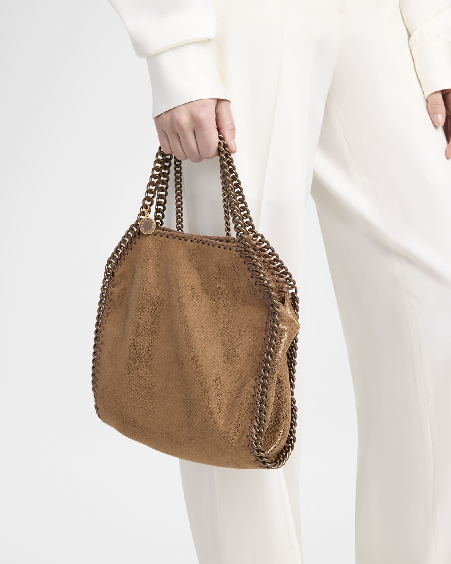 Stella McCartney Mini Falabella Eco Shiny Dotted Chamois Bag