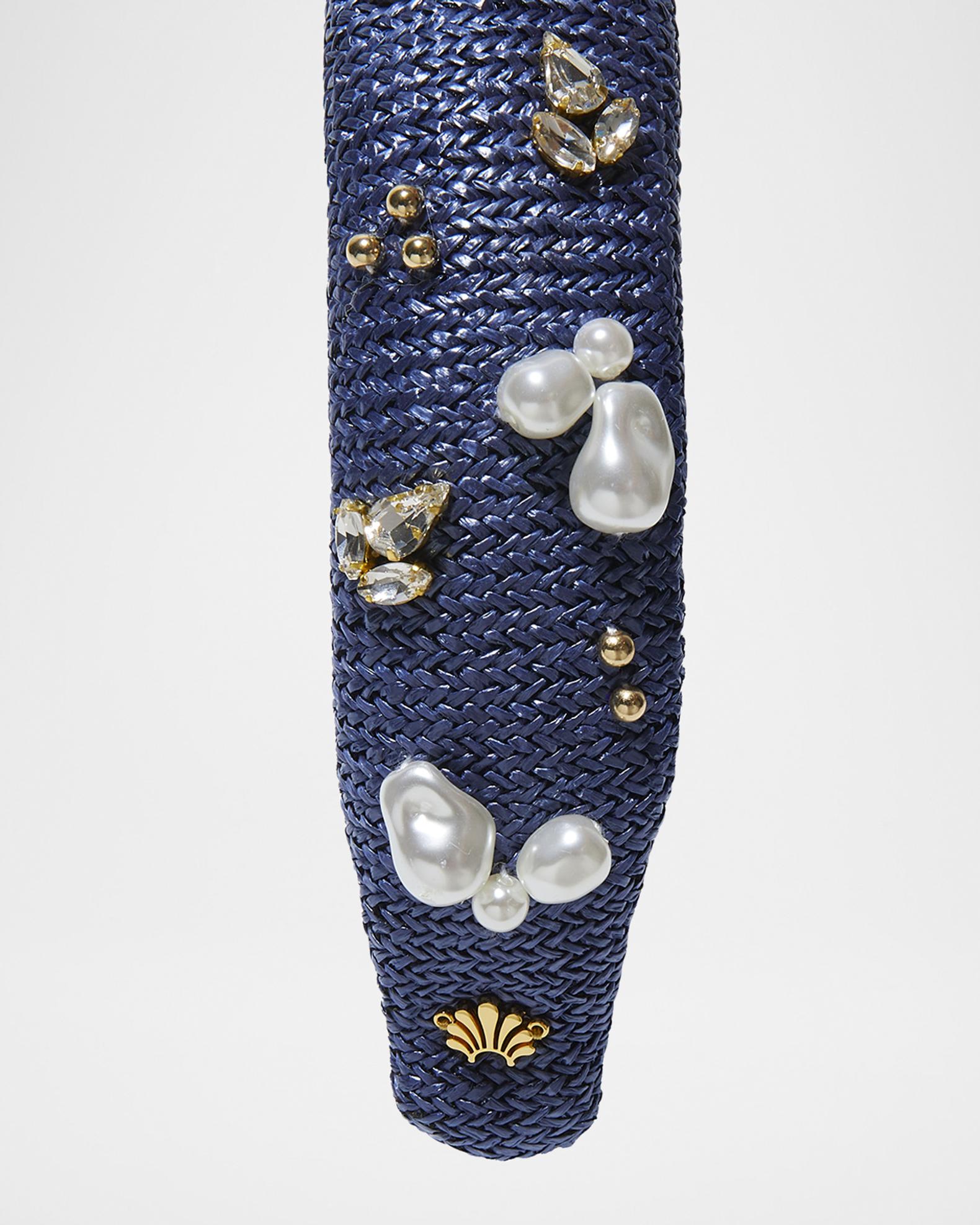 Lele Sadoughi Slim Knotted Raffia Oasis Embellished Headband  display picture 2