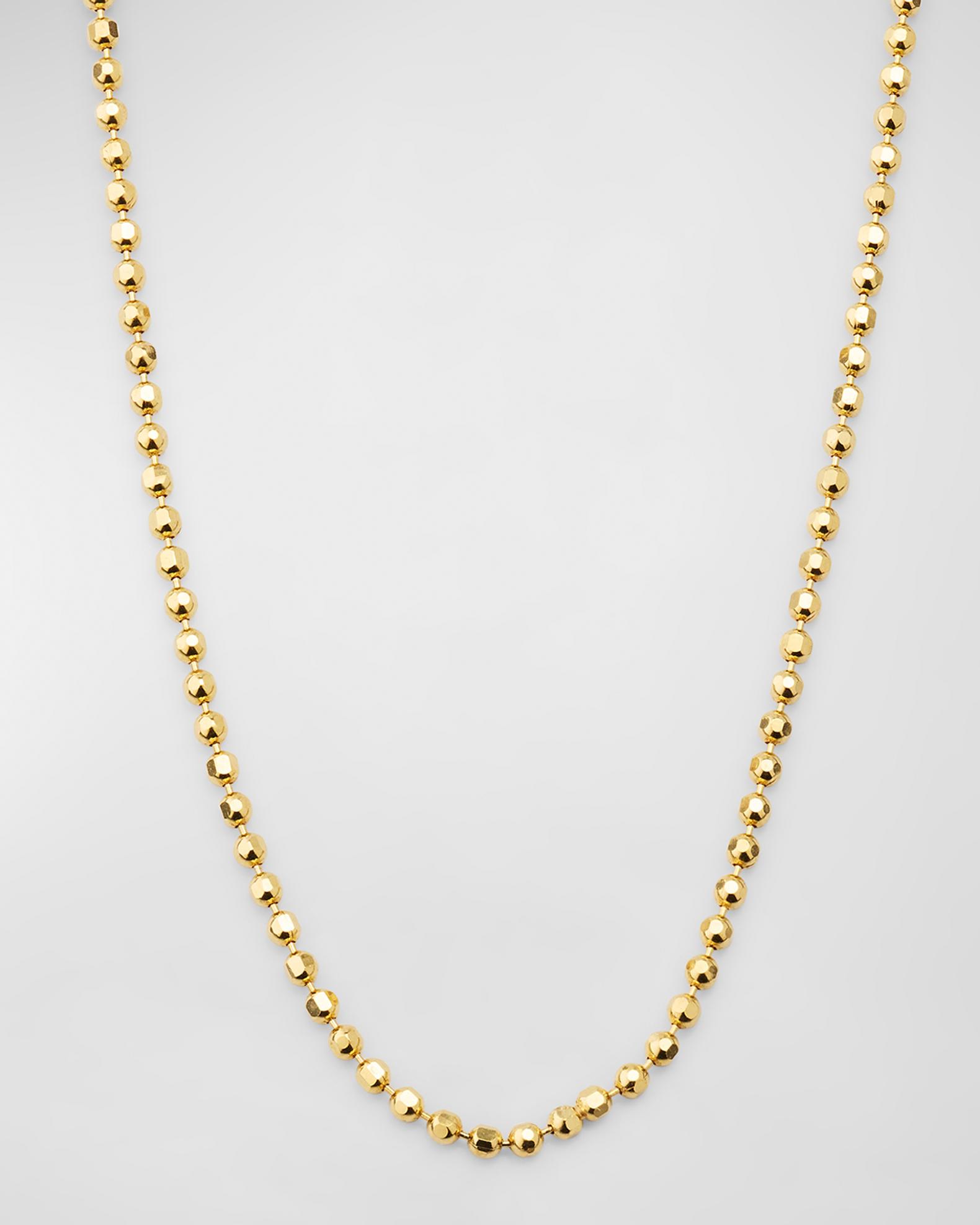 14K Yellow Gold 1.5mm Ball Bead Necklace Chain – 16, 18, Or 20 Inch, Lobster Clasp, Italy - View #2