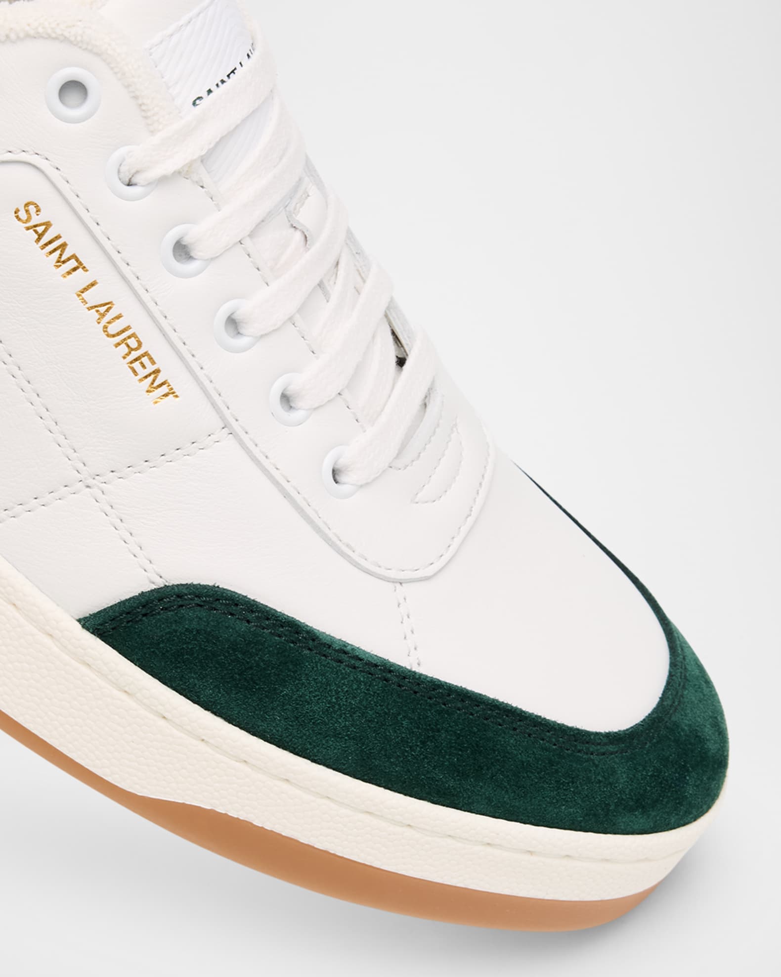 Saint Laurent Men's SL61 Leather and Suede Low-Top Sneakers