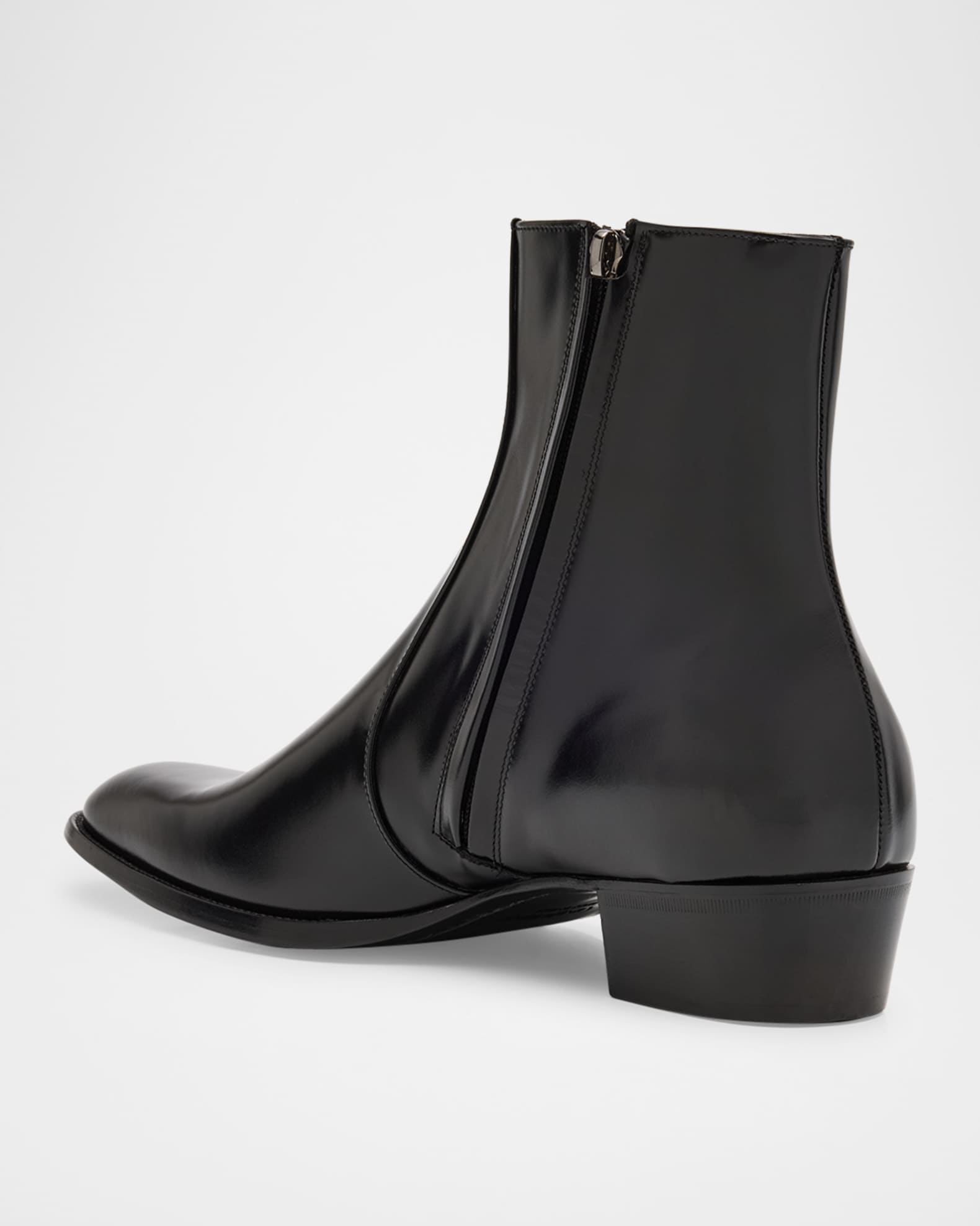 Saint Laurent Men's Roman 35 Leather Side-Zip Ankle Boots | Neiman