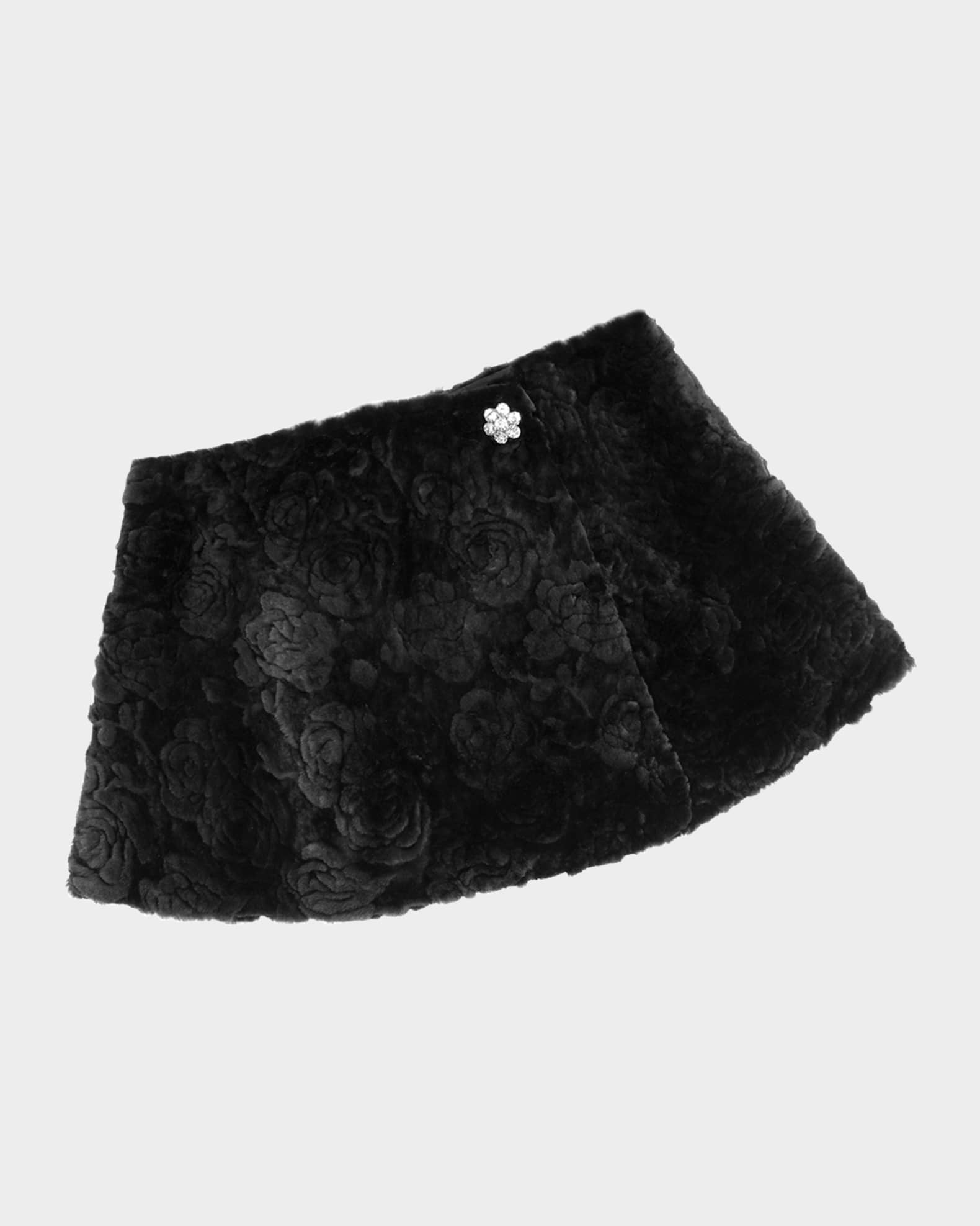 Rose Printed Select Lamb Shearling Capelet 0
