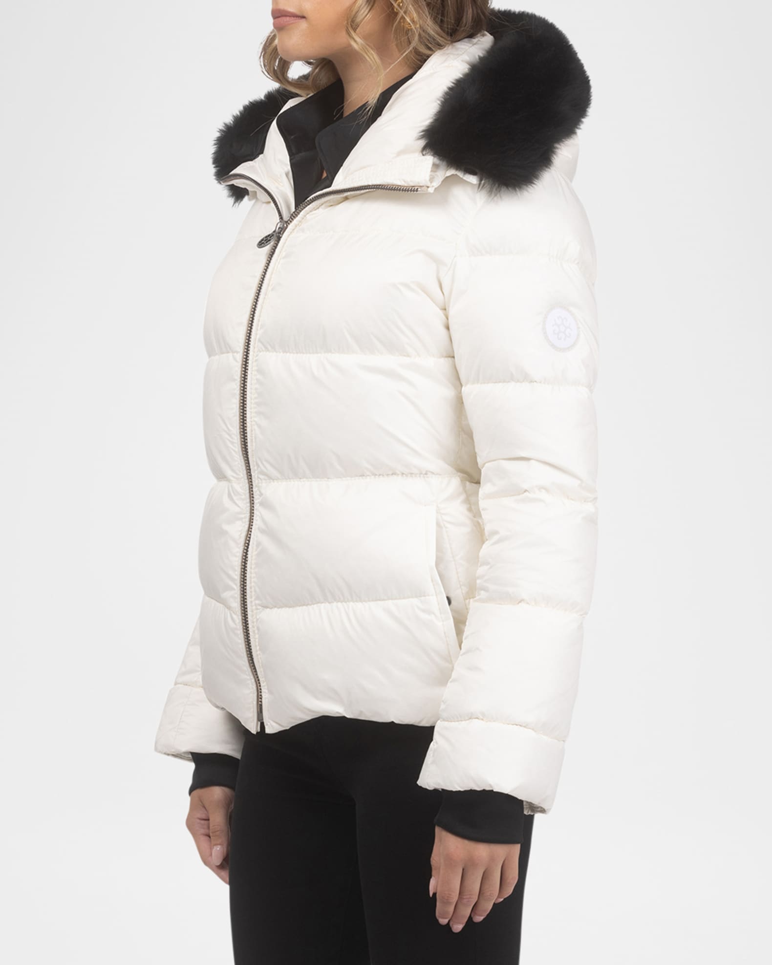 Gorski Short Down Apres-Ski Jacket with Detachable Toscana Lamb