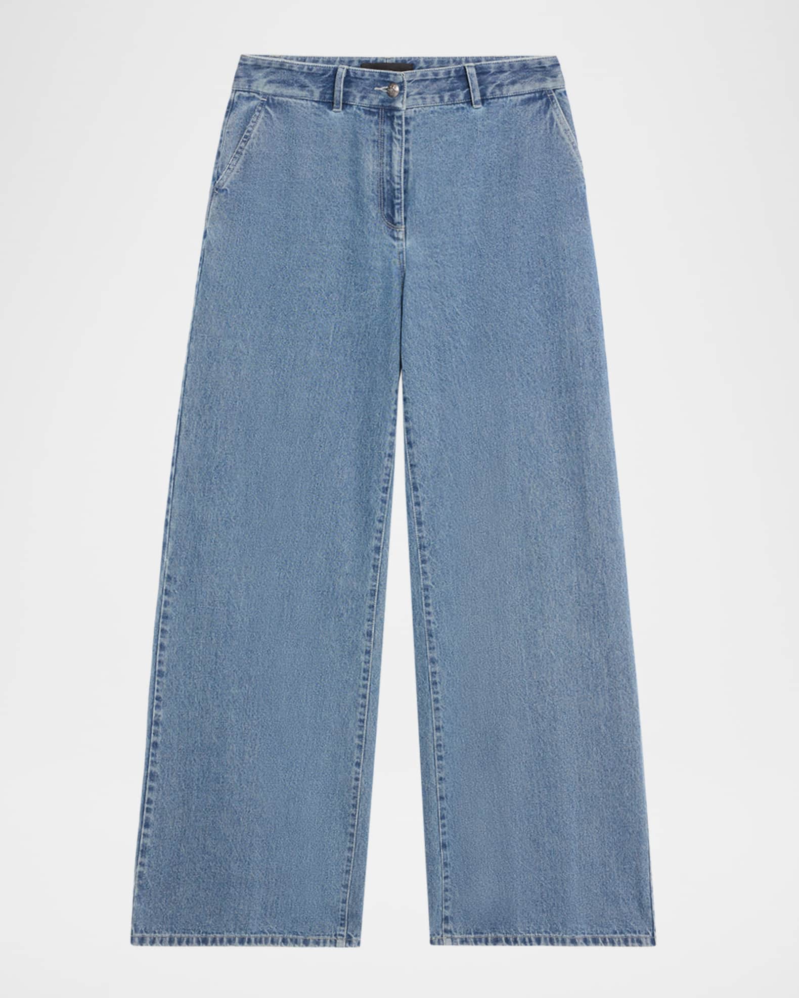 Kobi Halperin Effie Wide-Leg Cotton Denim Pants | Neiman Marcus